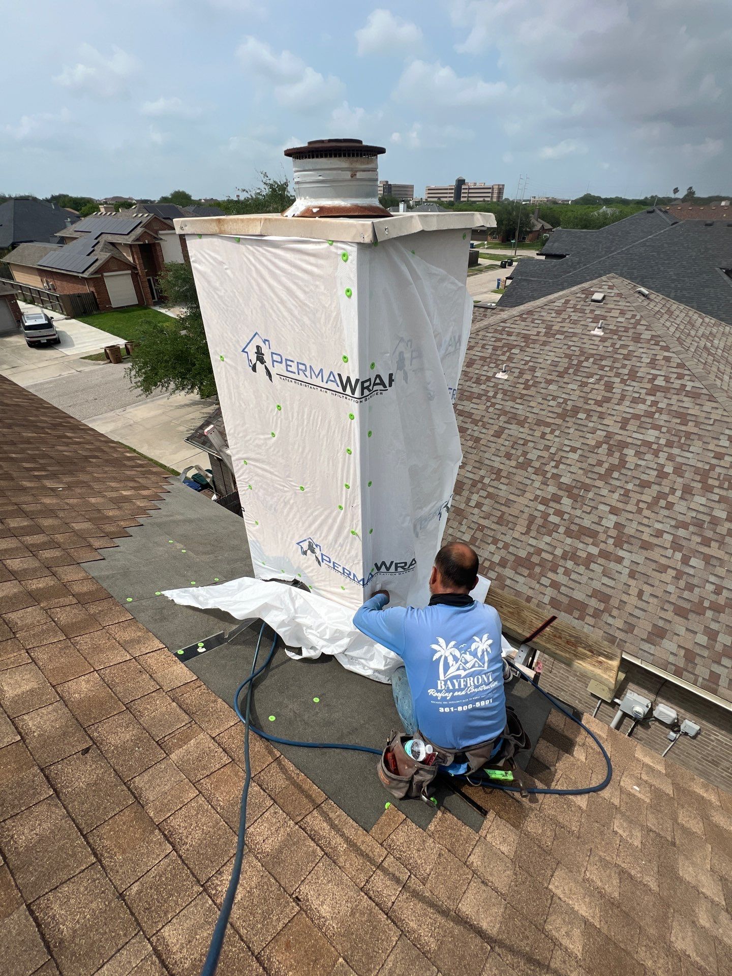 Chimney looks good but its BAD! by Bayfront Roofing and Construction