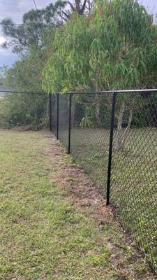 Black Vinyl-Coated Chain-Link Fence Installation in Port Charlotte