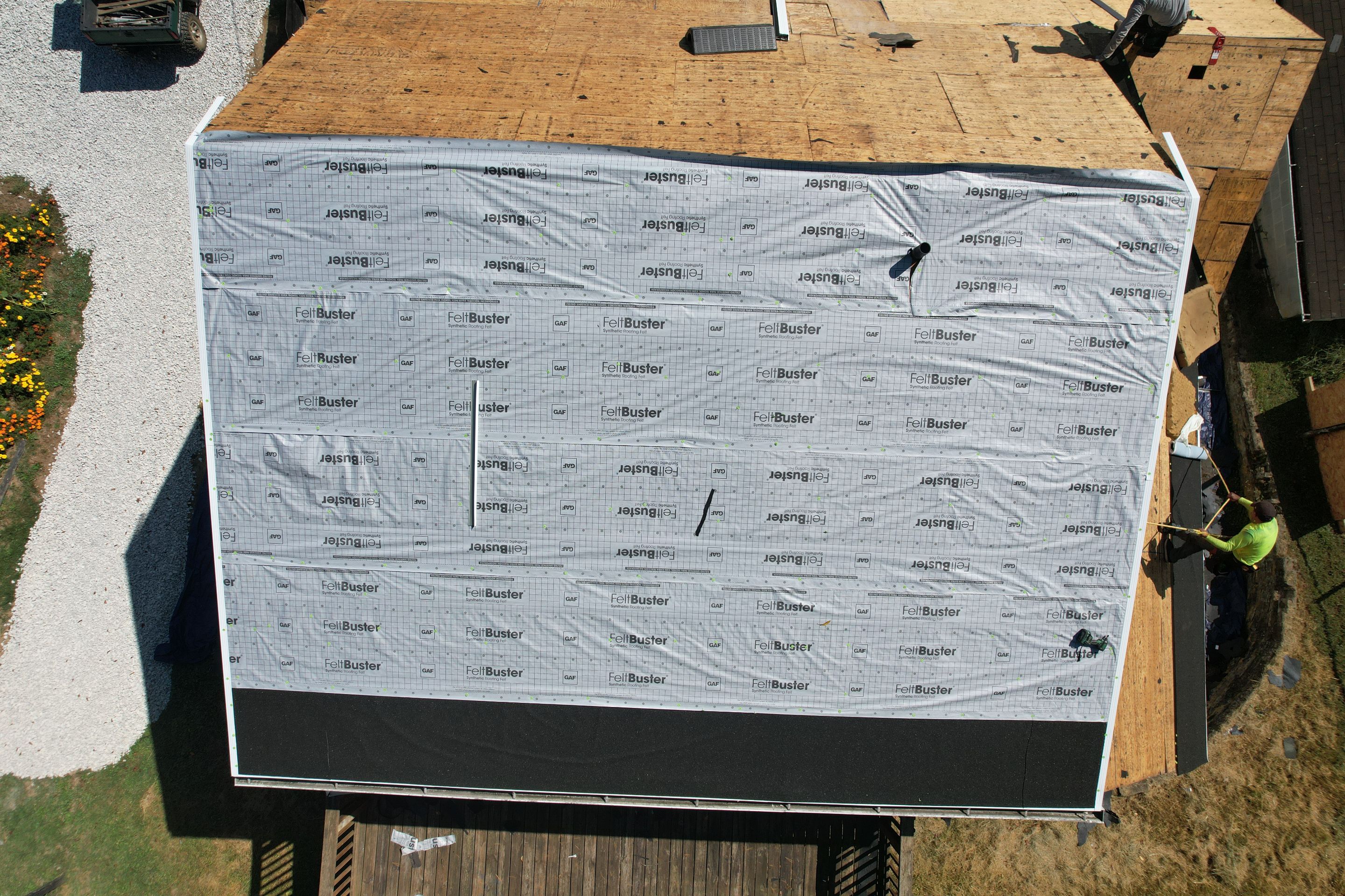 Residential Roofing Installation using GAF Timberline HDZ Biscayne Blue by Rainstoppers Roofing