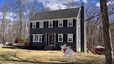 Outstanding Siding Transformation with Cert. Monogram D/4 x 12'6" clapboard, Smoky Gray