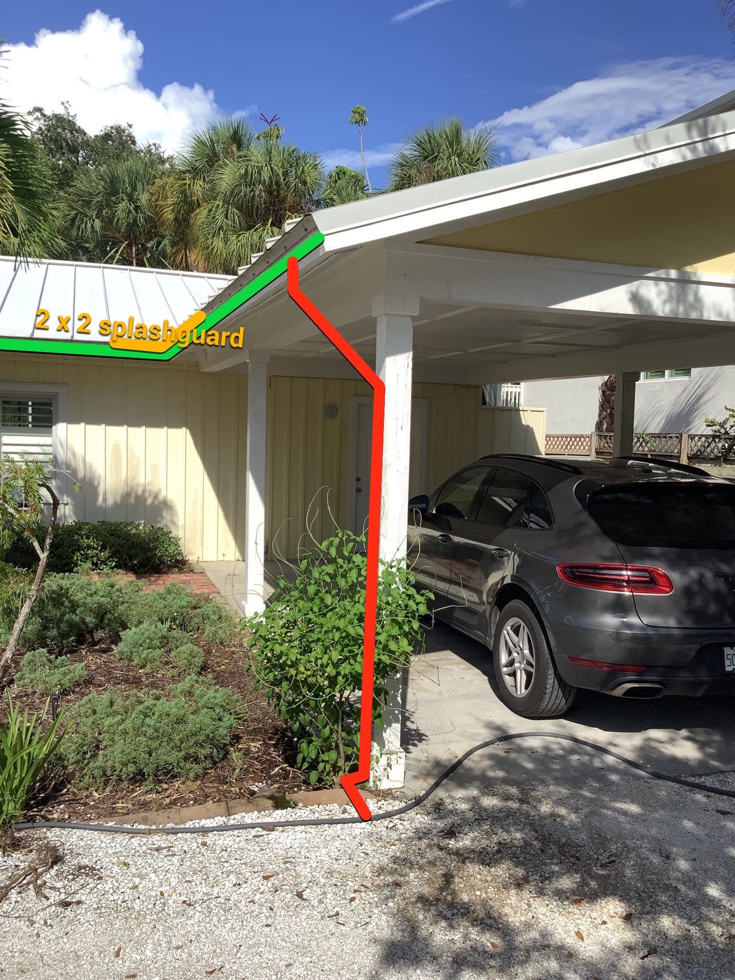 Splash Guard Gutters Installed in Siesta Key FL by Gutter Professors