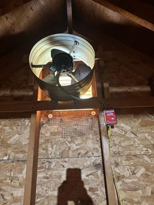 Attic Gable Ventilation Fan Installation with Thermostat & Dedicated Circuit