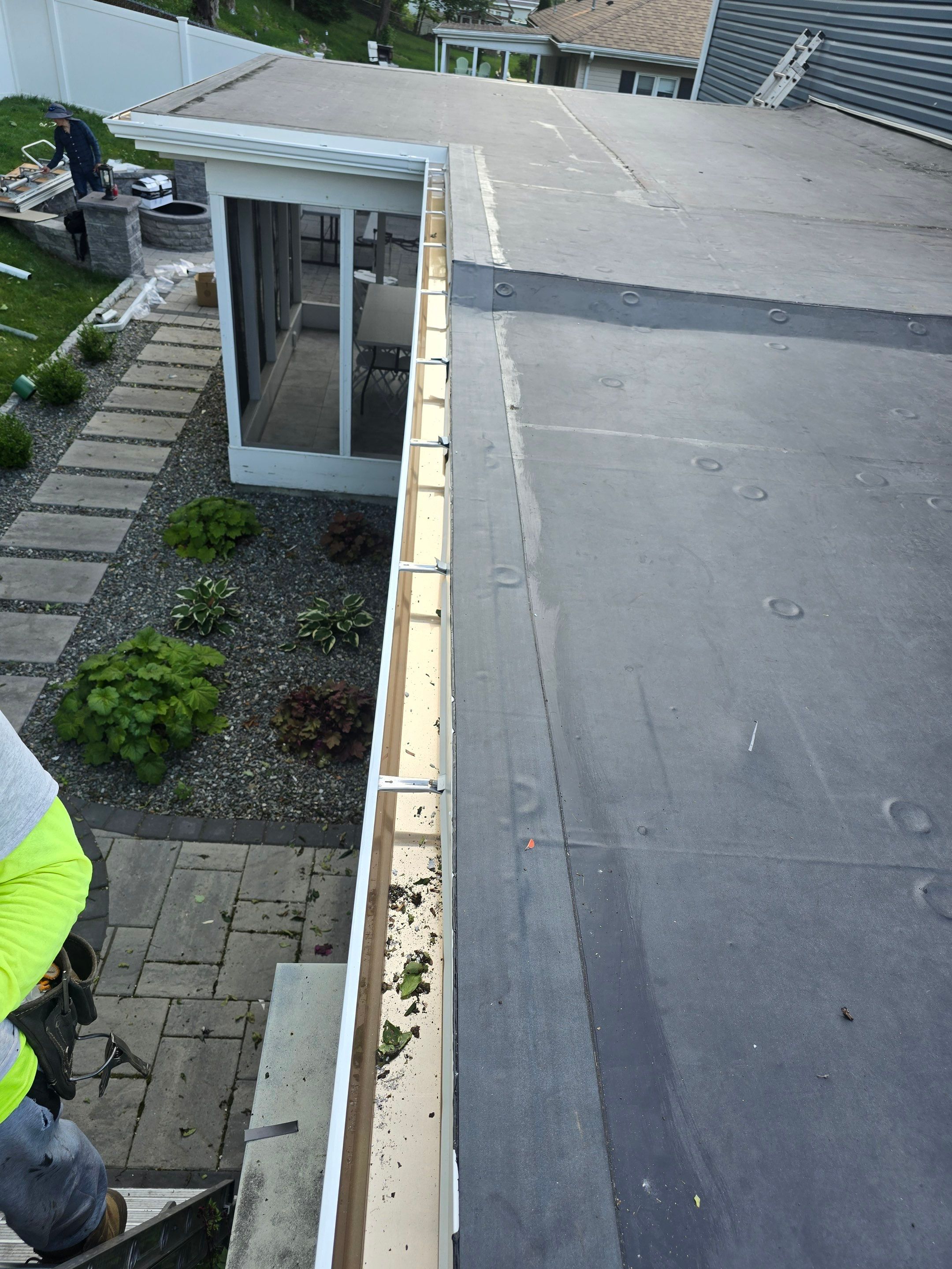 EPDM Flat Roof Installation + Seamless Gutter Upgrade by Mighty Dog Roofing of Greater Middlesex County