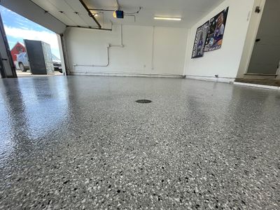 Feather Grey Garage Floor Coating and Crack Repair in Beresford