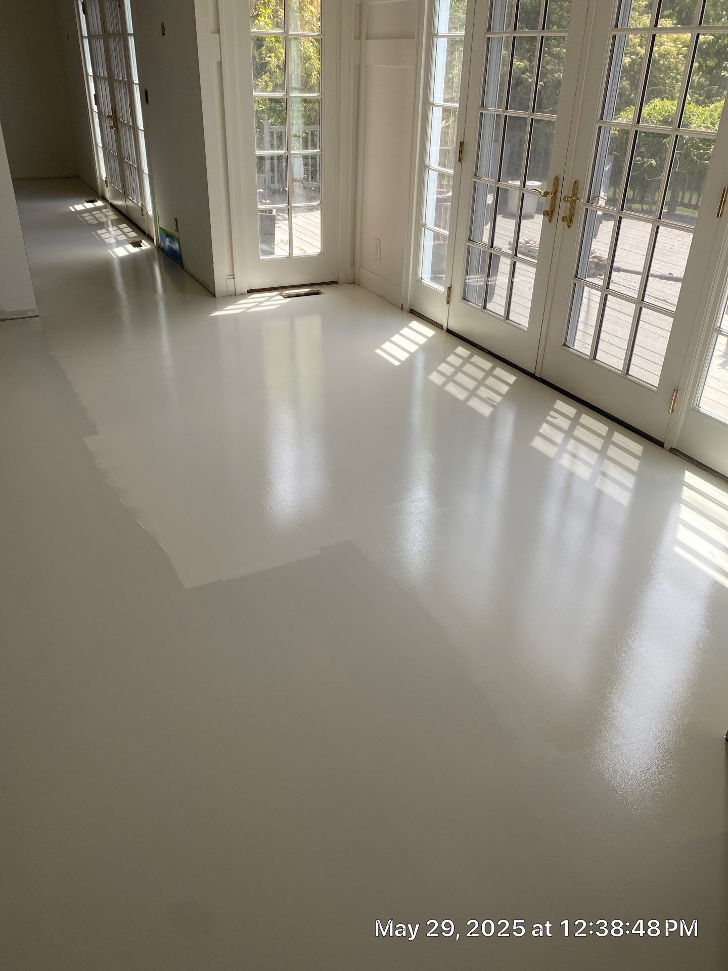 Paint the brand new maple floor...WHITE! Designer-driven project is a showstopper! by RTBaldwin Hardwood Floors