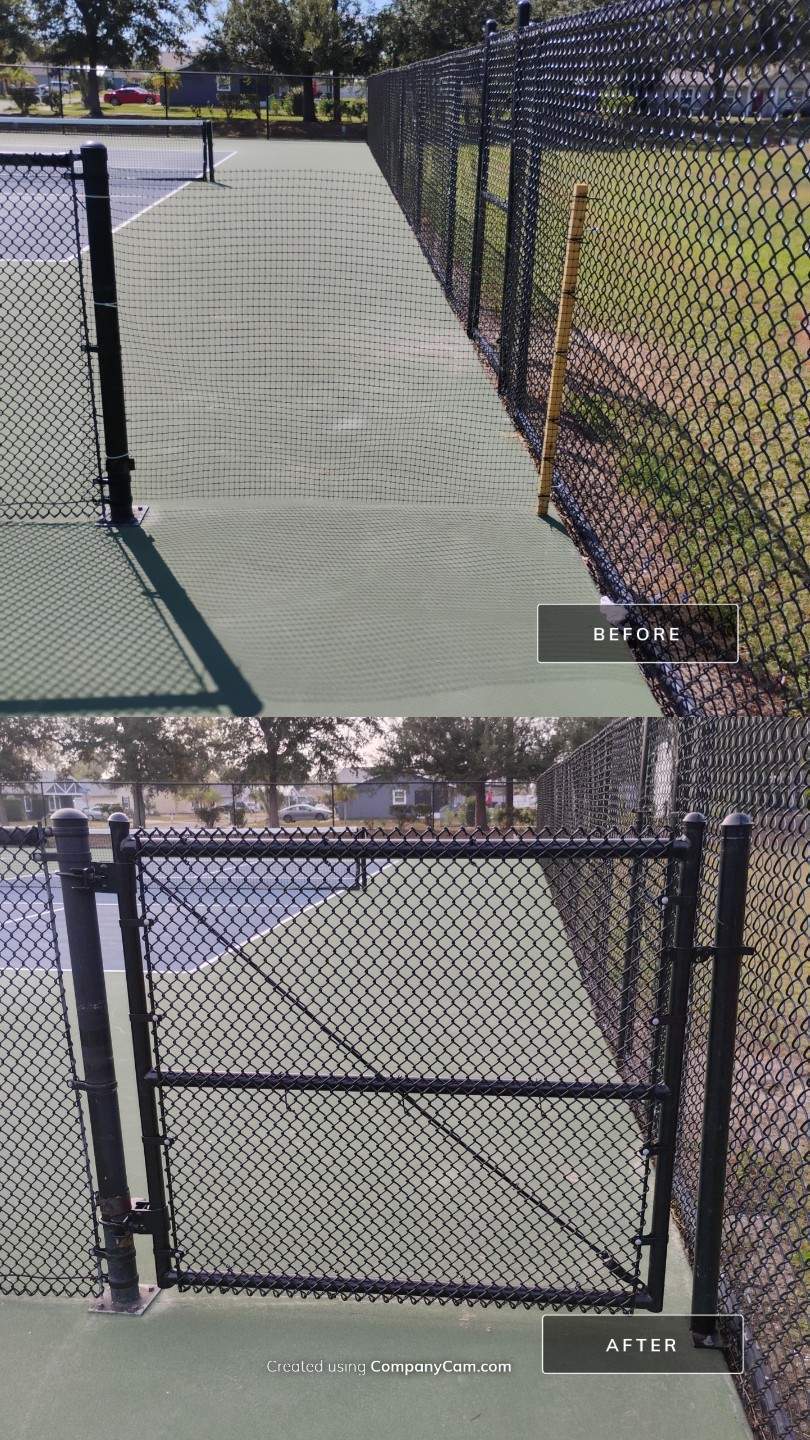 Tennis Court Gate Repair for City of North Port by True Fence LLC