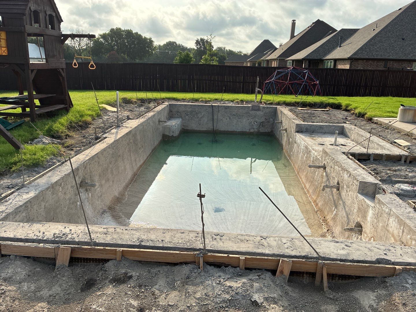 Custom In-Ground Rectangular Pool Installation in Wylie by Hobert Pools