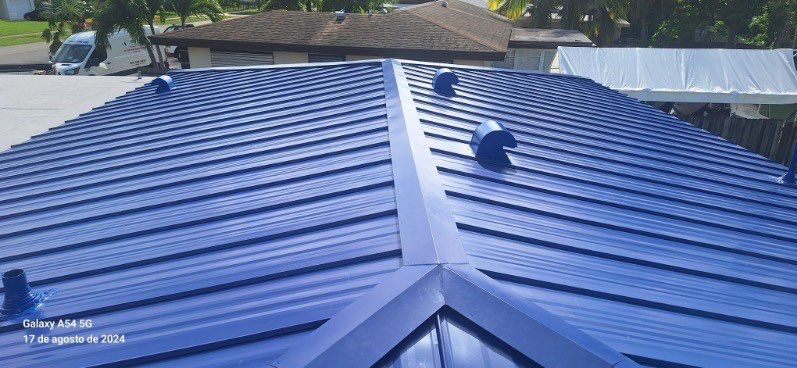 Royal Blue Standing Seam by Reimagine Roofing