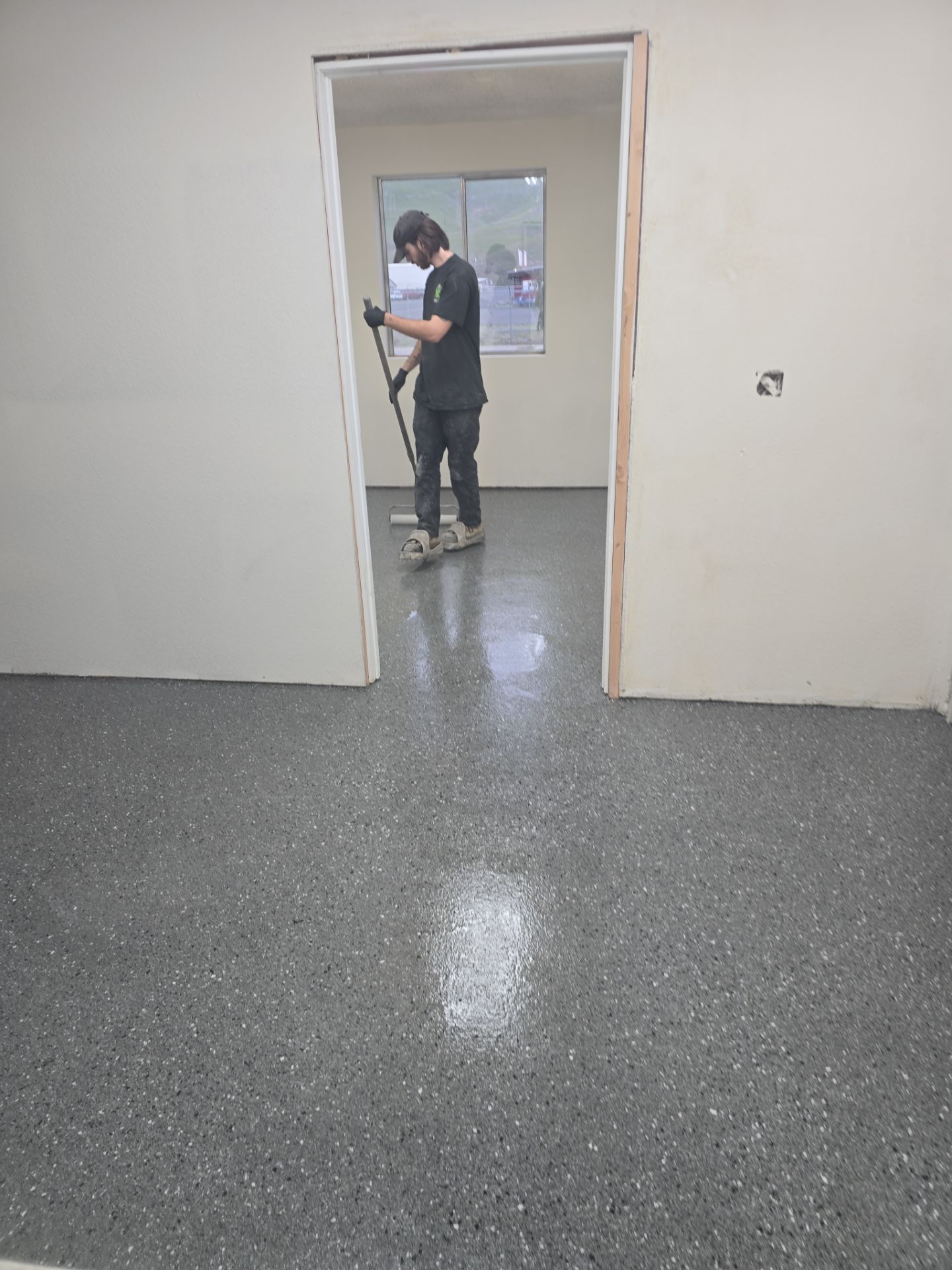 Commercial Floor Transformation in Lewiston Using Slate Hybrid Finish by Croc Coatings, LLC