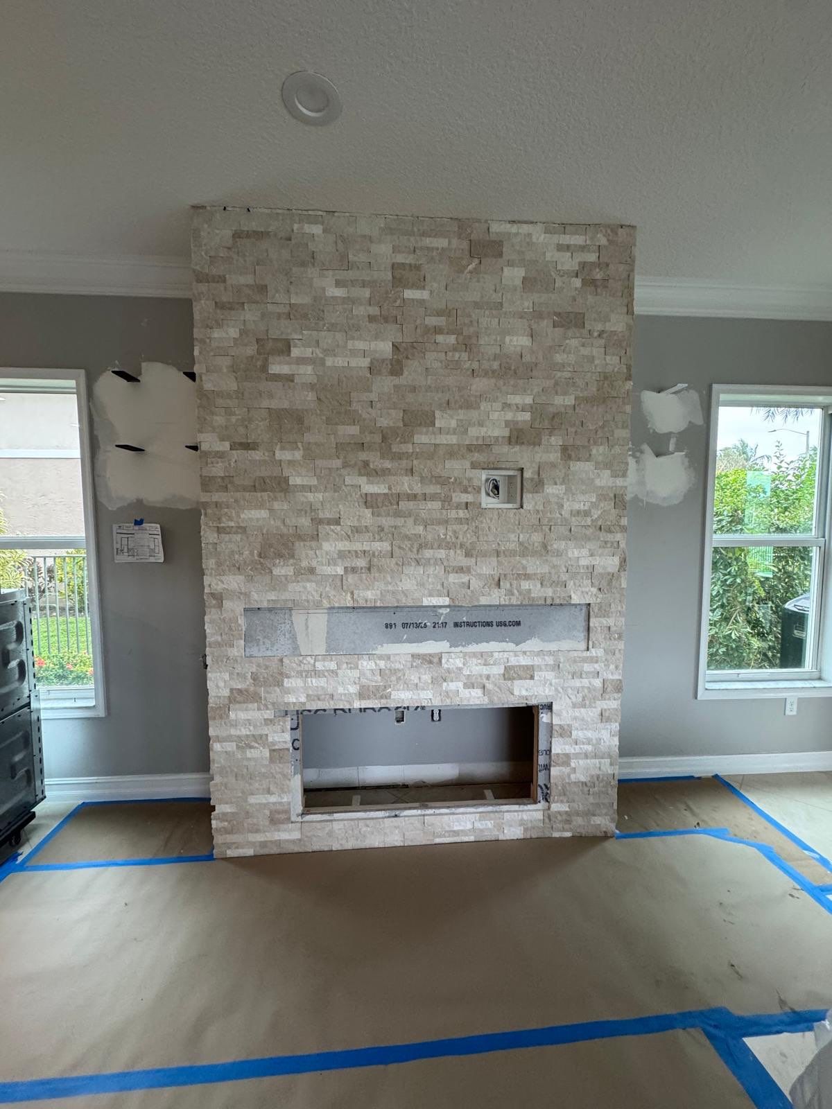 TV Fireplace Wall - Delray Beach by Hevi Tile