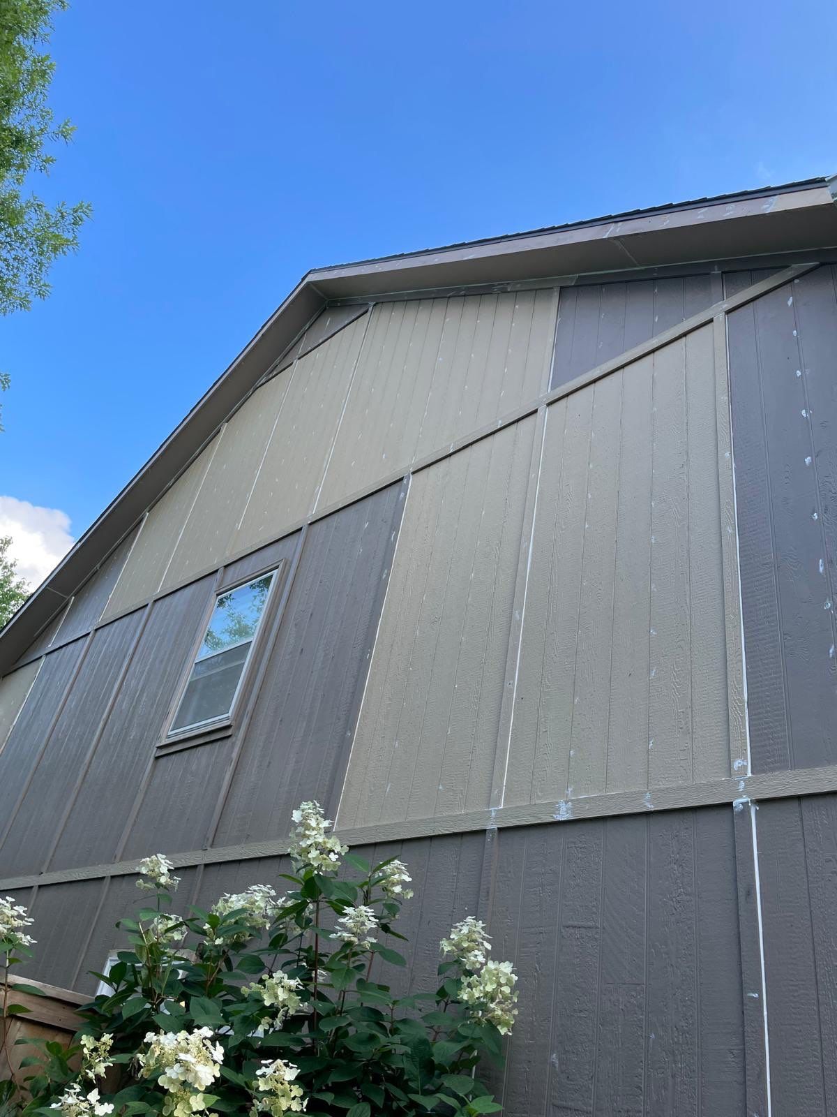 Shoji White Exterior Painting and Comprehensive Wood Rot Repair in Overland Park by Cougar Painting