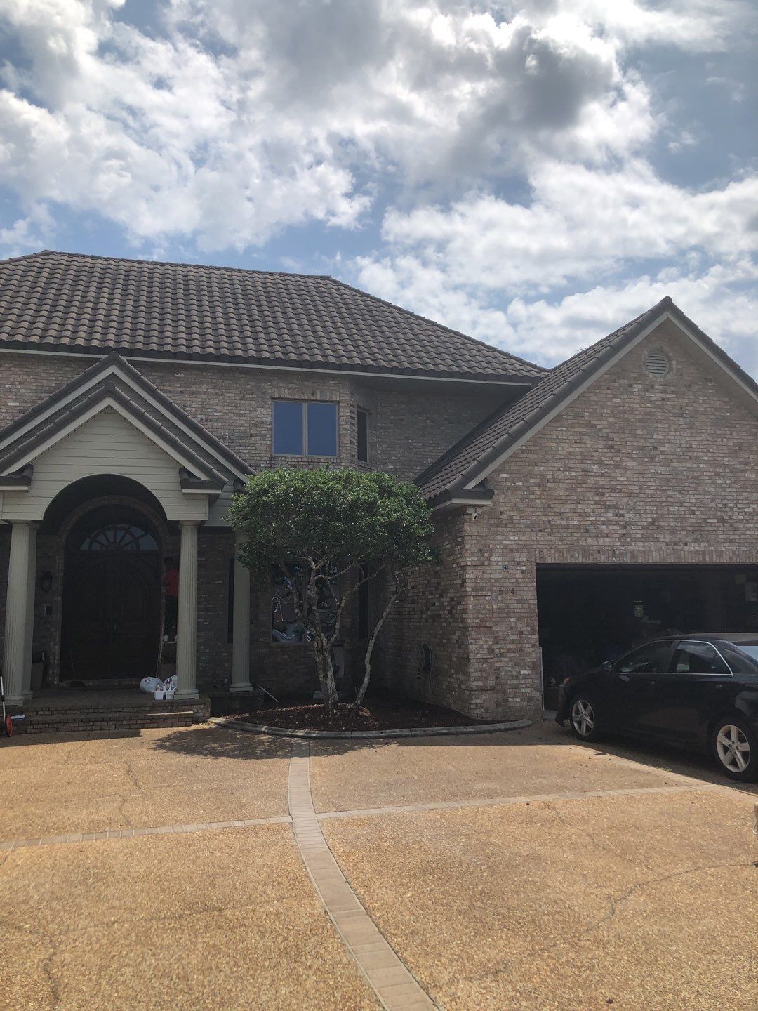 Seamless Gutter Installation with Wicker Color K-Style Gutters and LeafBlaster Pro Mesh Gutter Guards by Gutter Professors