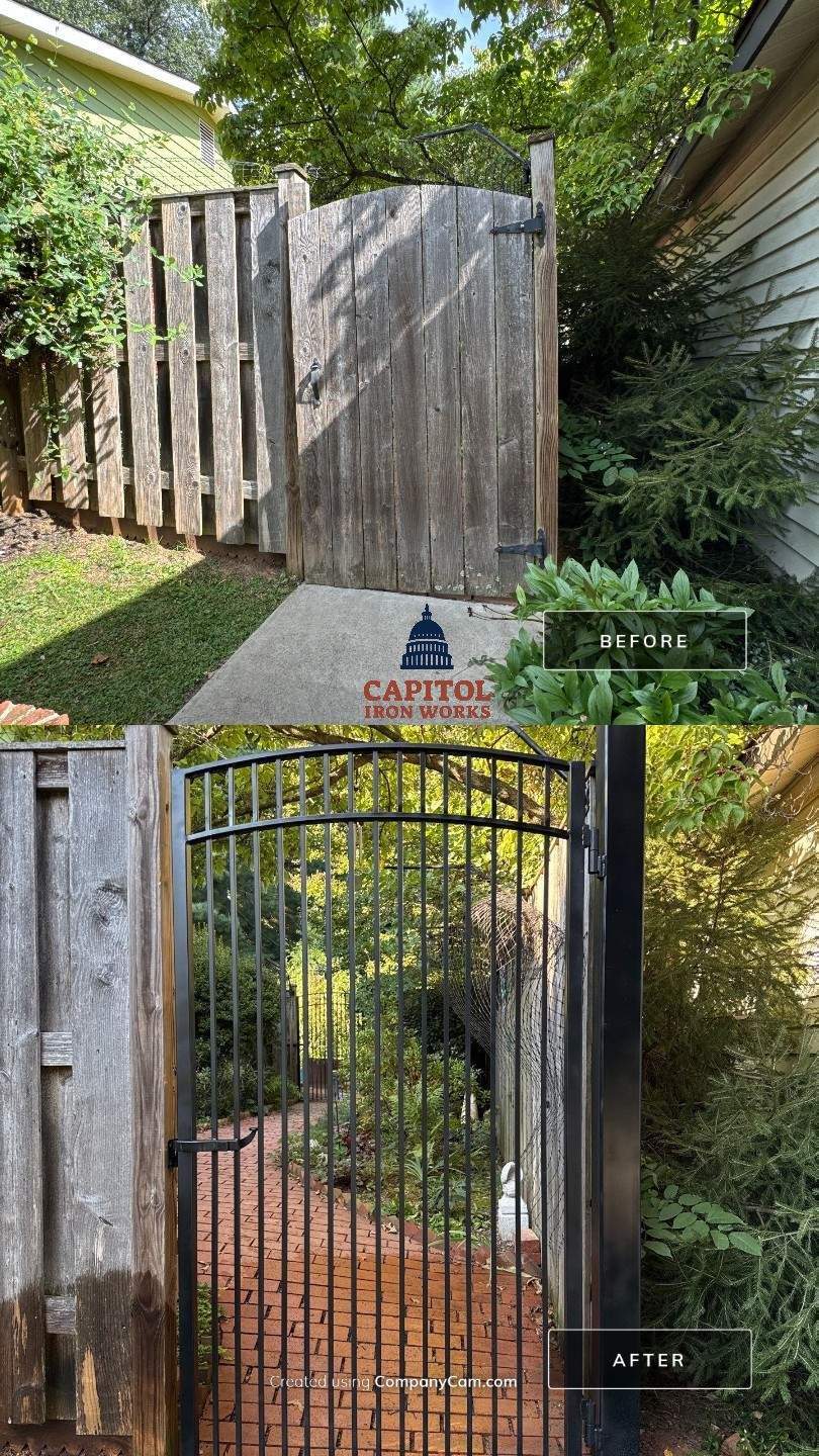 Modern Iron Pedestrian Gates – Leverton Road Residential Project – Rockville, MD by Capitol Iron Works