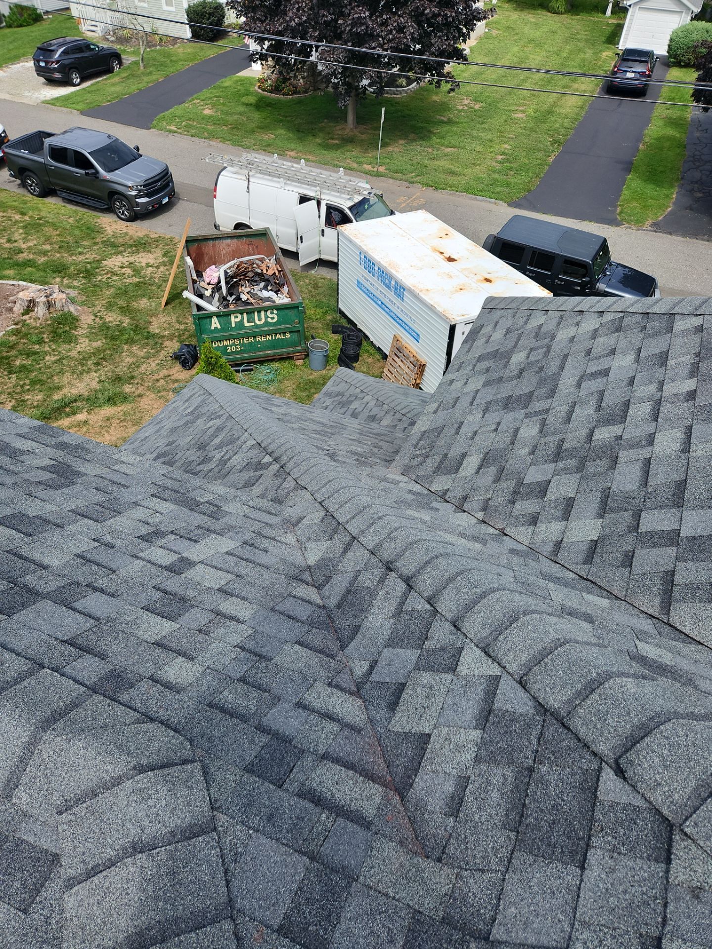 Residential Roofing Installation using Owens Corning TruDefinition Duration - Estate Gray & Flagstone Cedar Impressions by A Plus Exterior