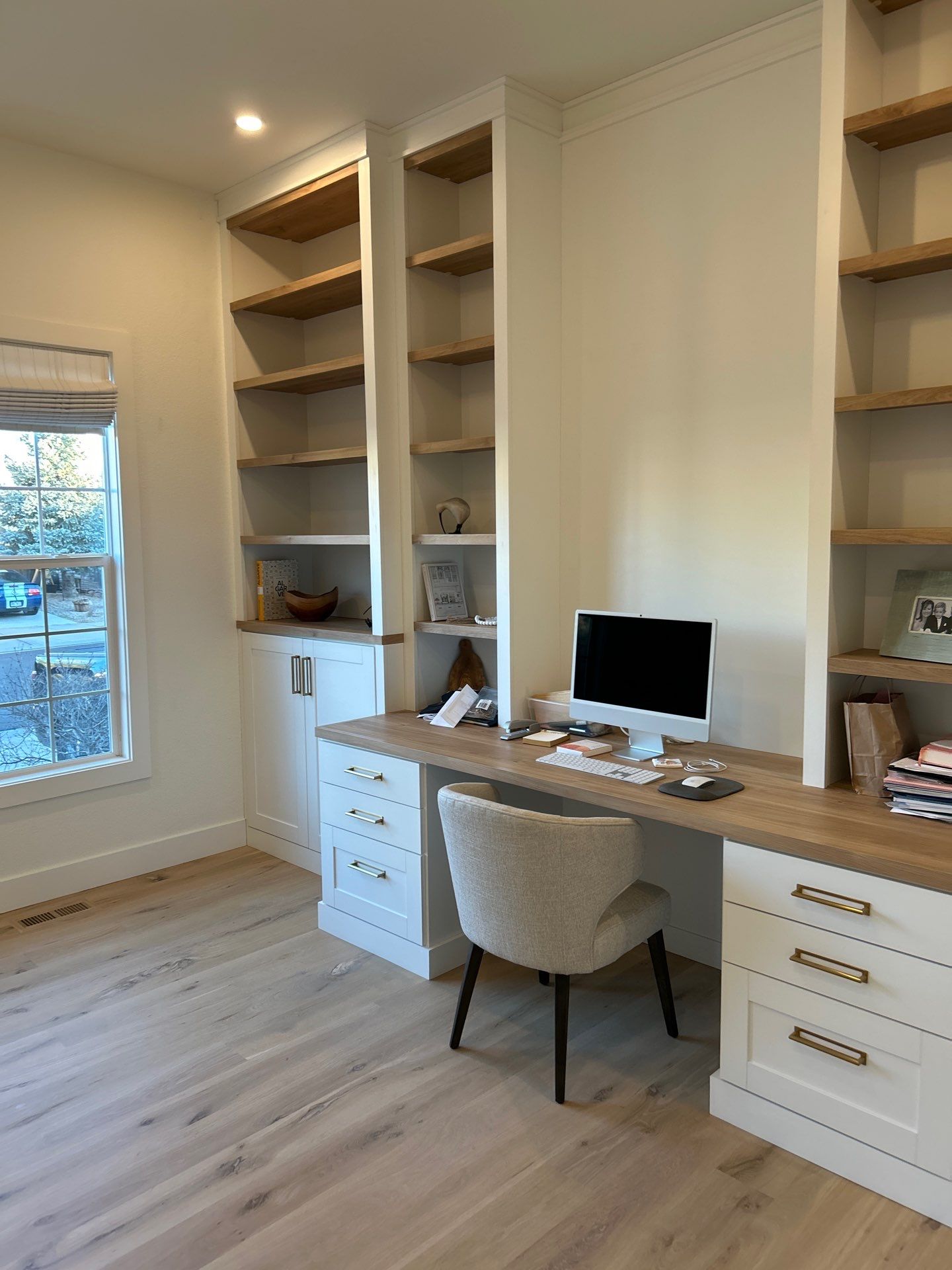 Two-Tone Home Office Built-in - Erie, Colorado by Concept 32, Inc.