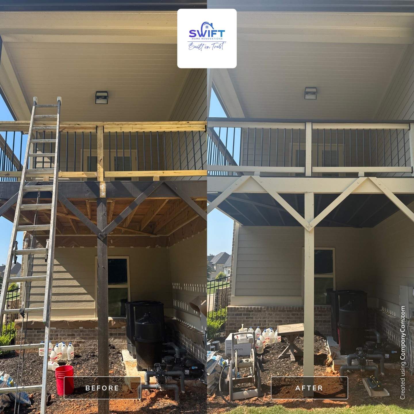 Exterior Painting and Multi-Level Deck Refinishing in Jefferson by Swift Home Renovations