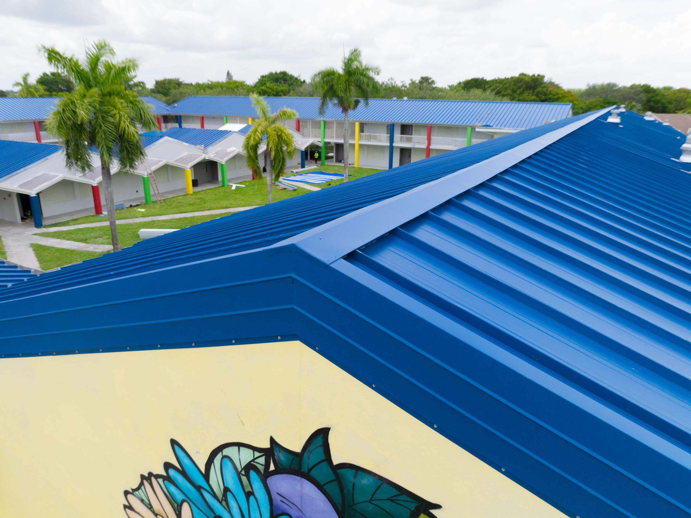 24ga 1.5" Mechanical Seam Slate Blue by Total Roofing System The Metal Roof Experts