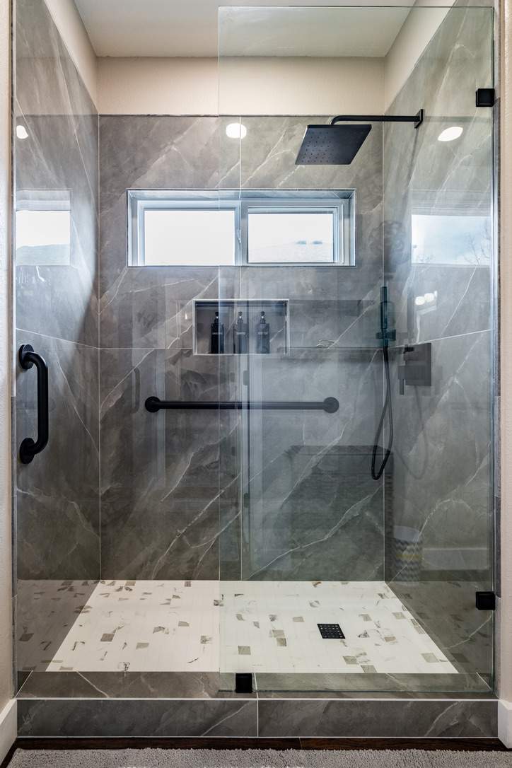 Bathroom Remodel using Large Format Tile by Esteem Living LLC
