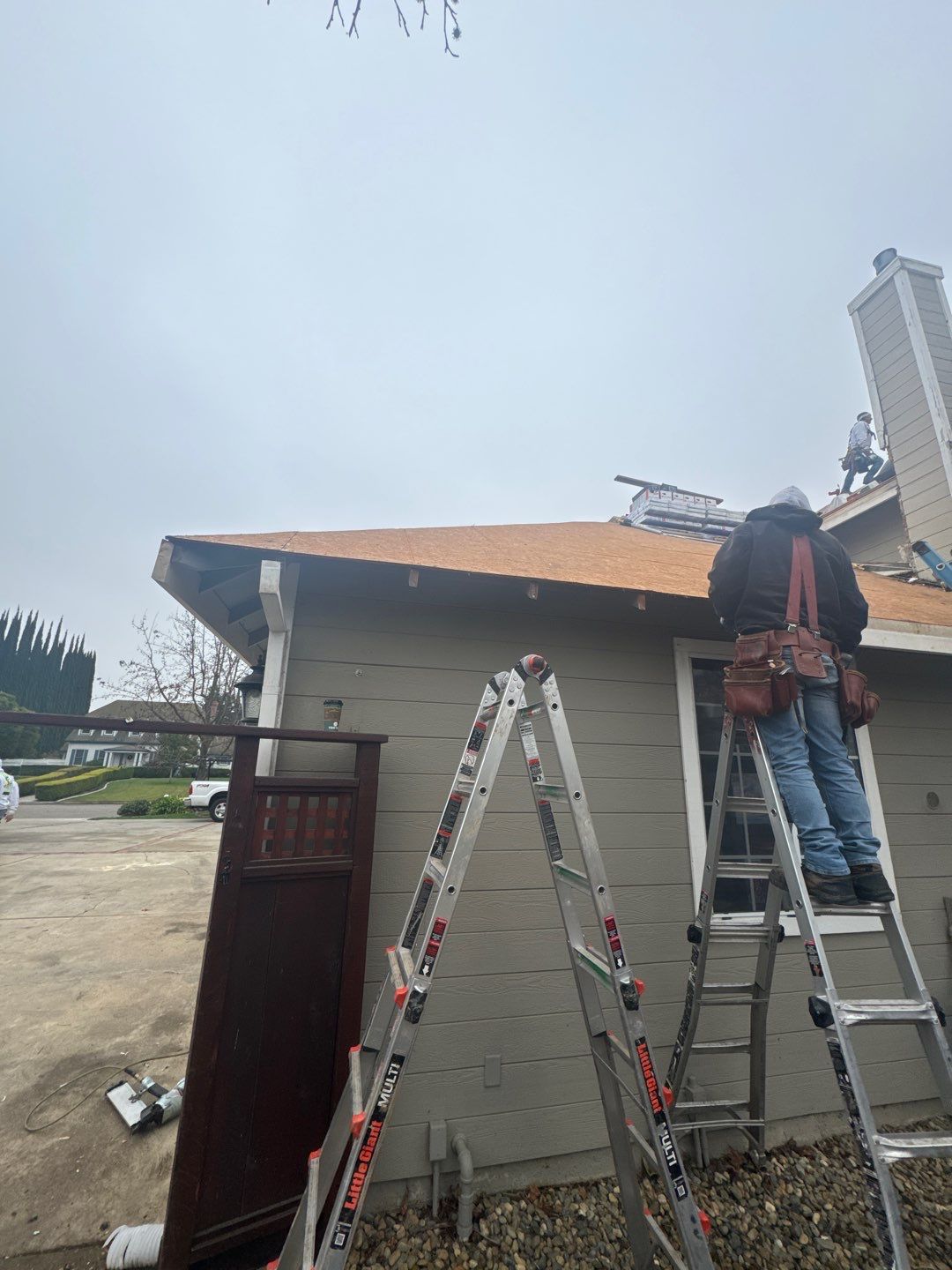 New shingles and gutters using GAF Timberline HDZ shingles and aluminum gutter by Straight Edge Roofing Inc