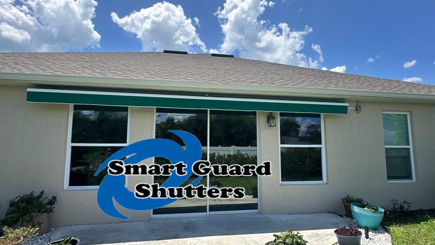 Retractable Awning in Erin Green by Smart Guard Shutters