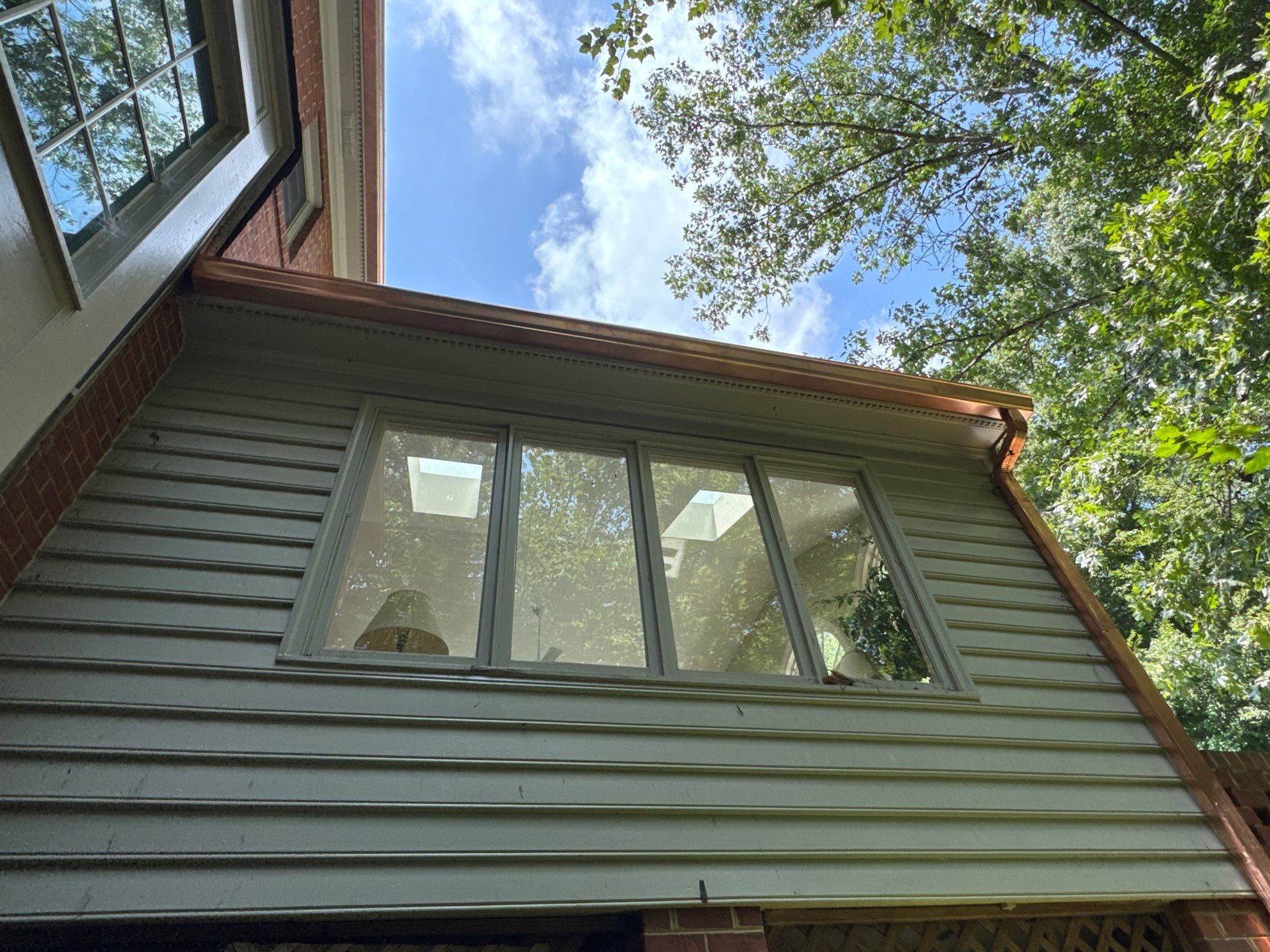Premium Copper Gutter Replacement and Roof Wash in Midlothian by Cade Construction