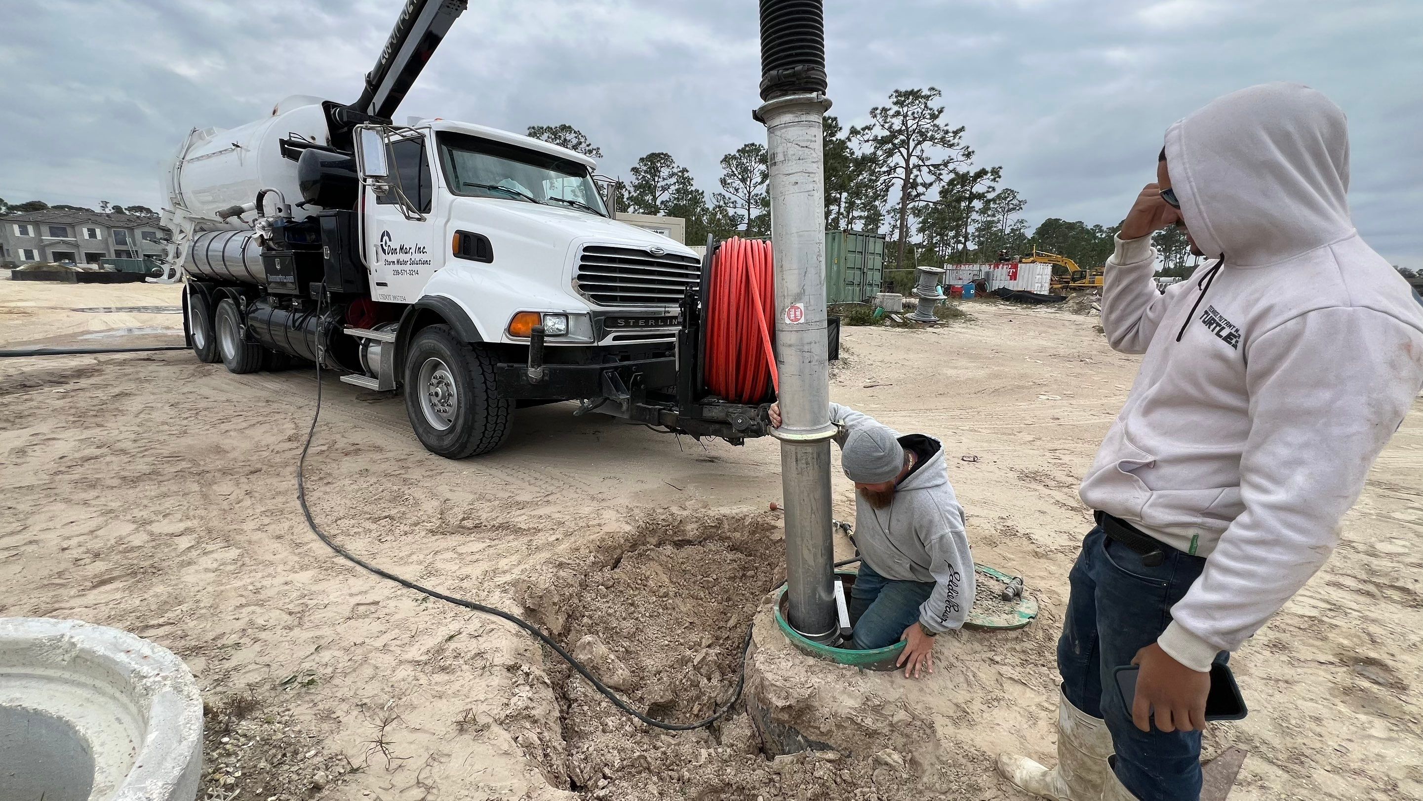 New Residential Construction Community Sewer System Cleaning by APS Power & Water