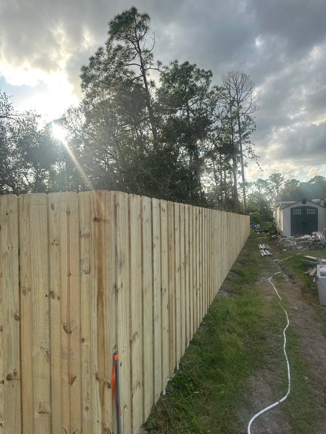 Wood Fence Installation using Vertical Wood Fence by Asap fence and gates, LLC