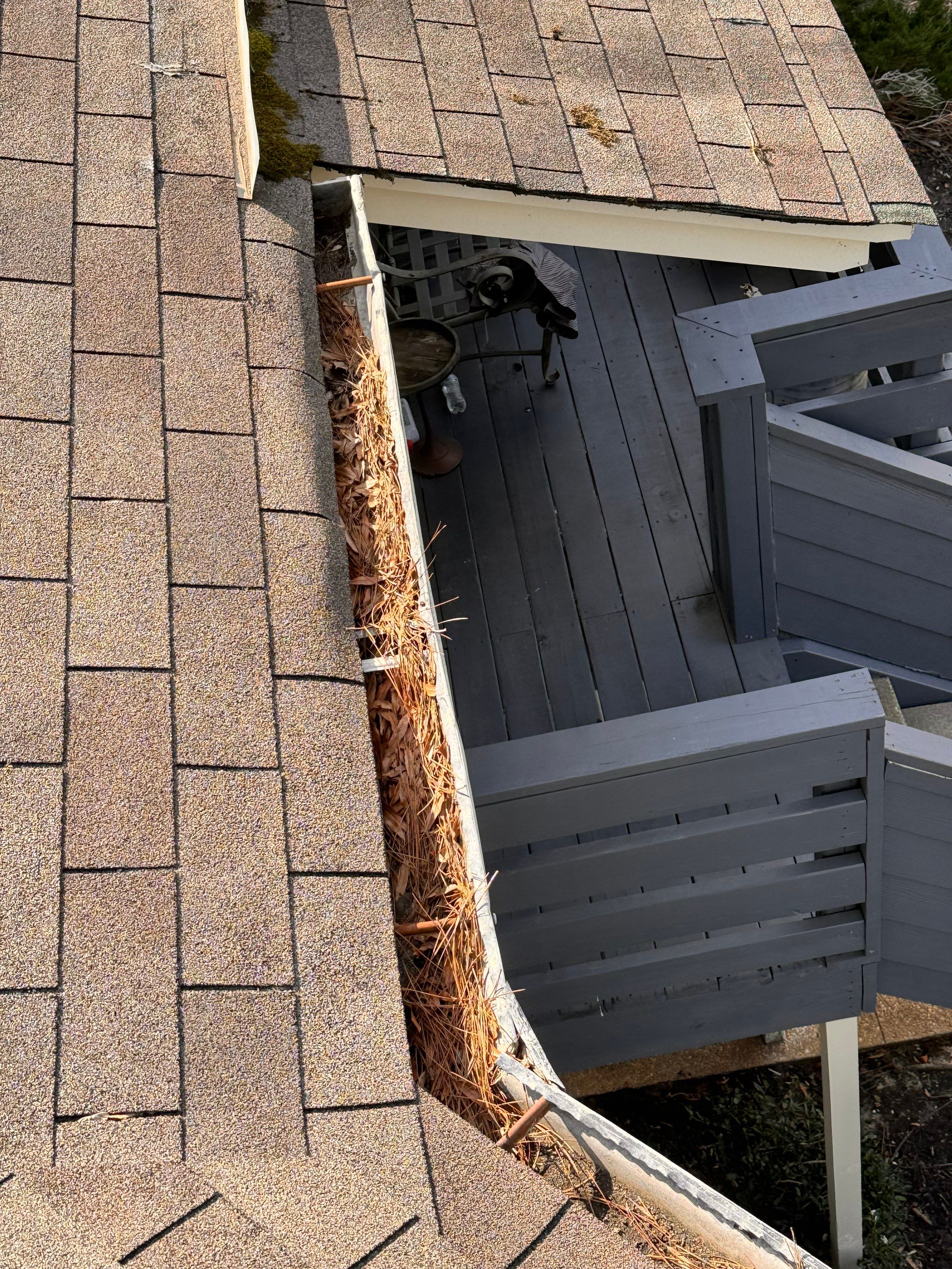 HOA gutter cleaning before photo.