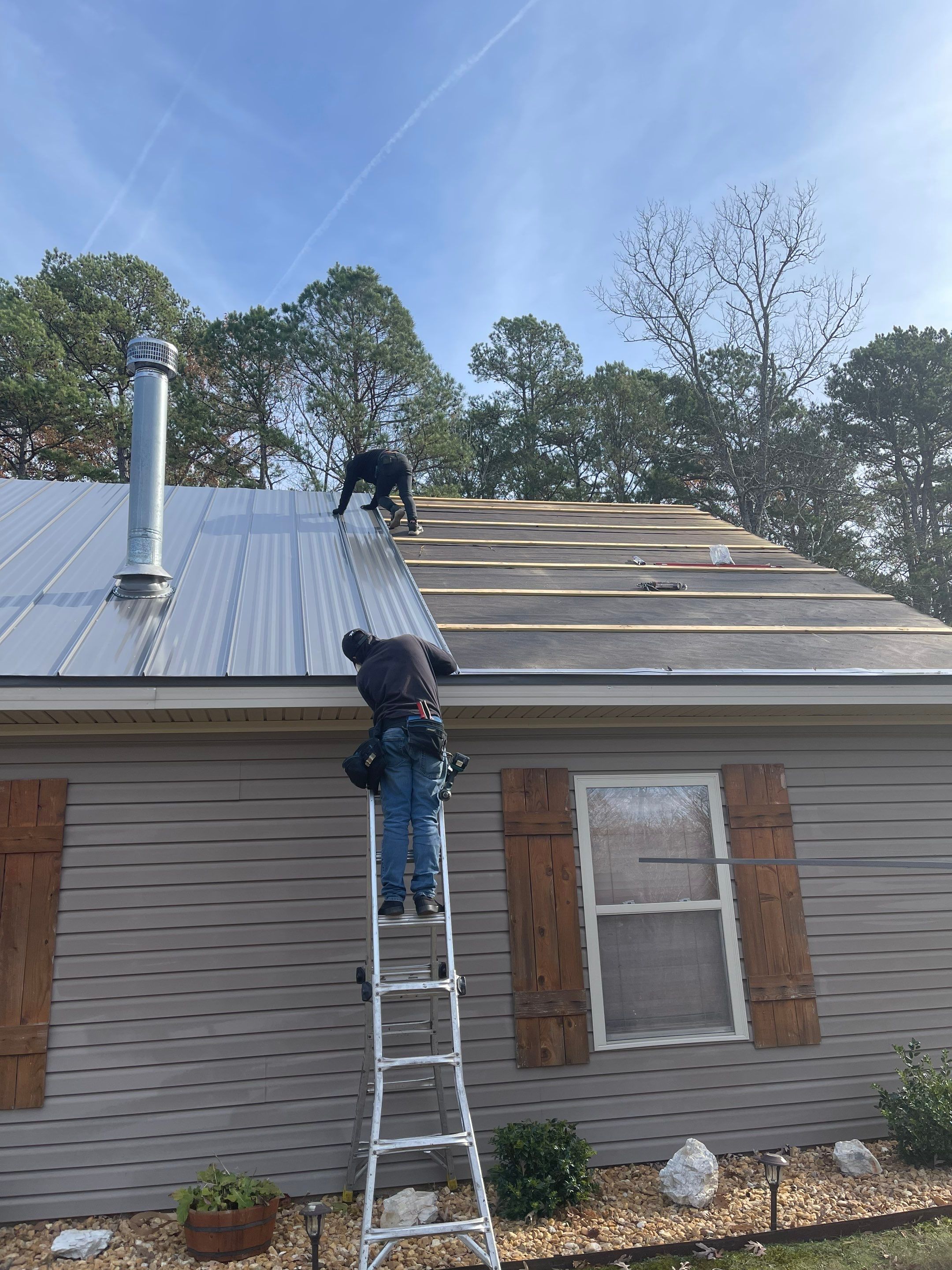 Residential Metal Roof Replacement using Reed's Metals: 26 GA. Standing Seam: Charcoal Grey by Hostetler Roofing