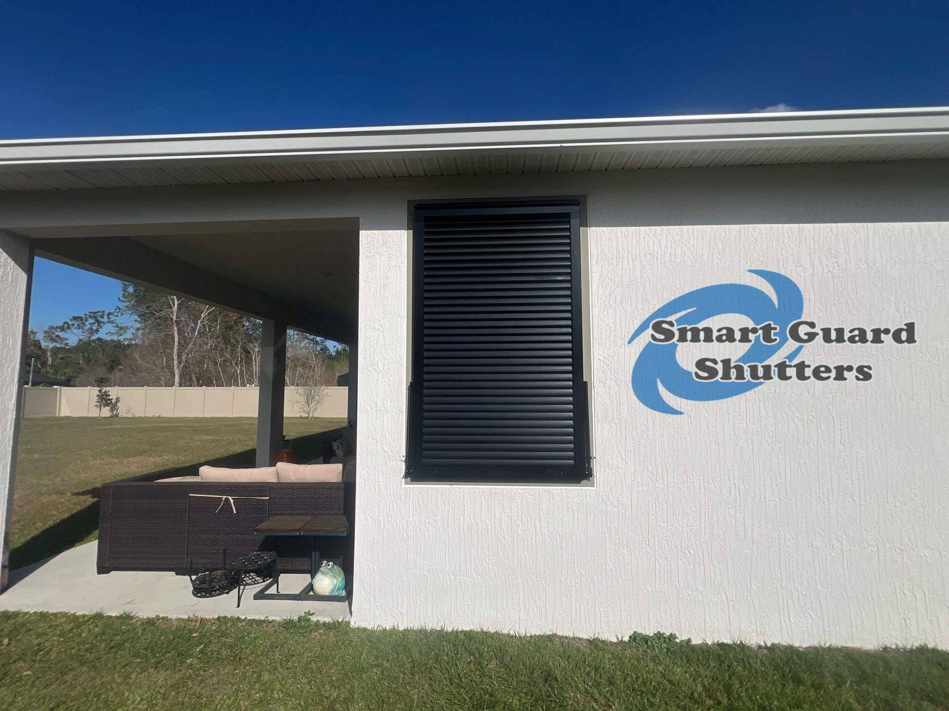 Impact Bahamas in MATTE Jet Black by Smart Guard Shutters