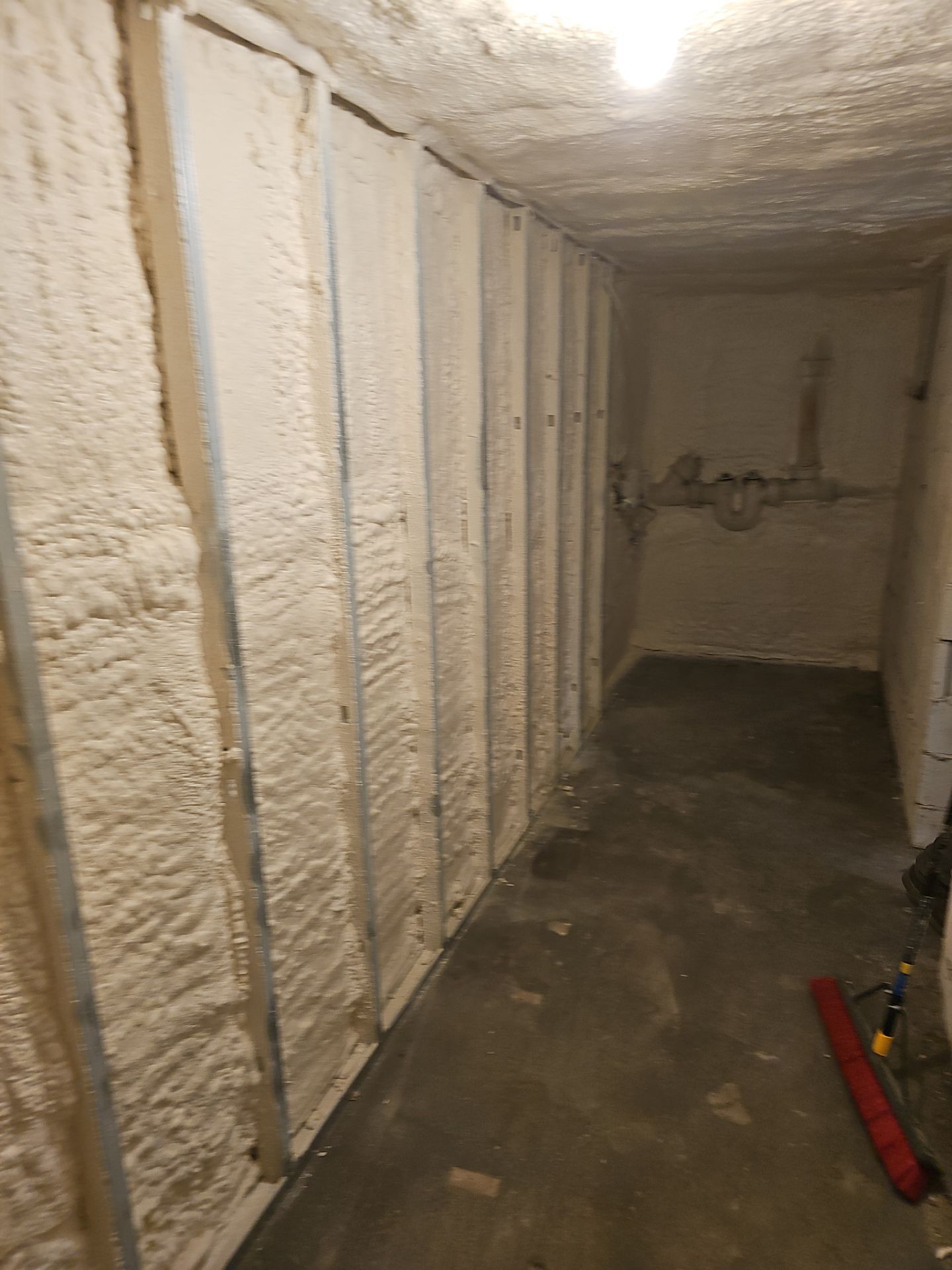 Basement Exterior Walls using Closed Cell Spray Foam by NYS Foam & Energy