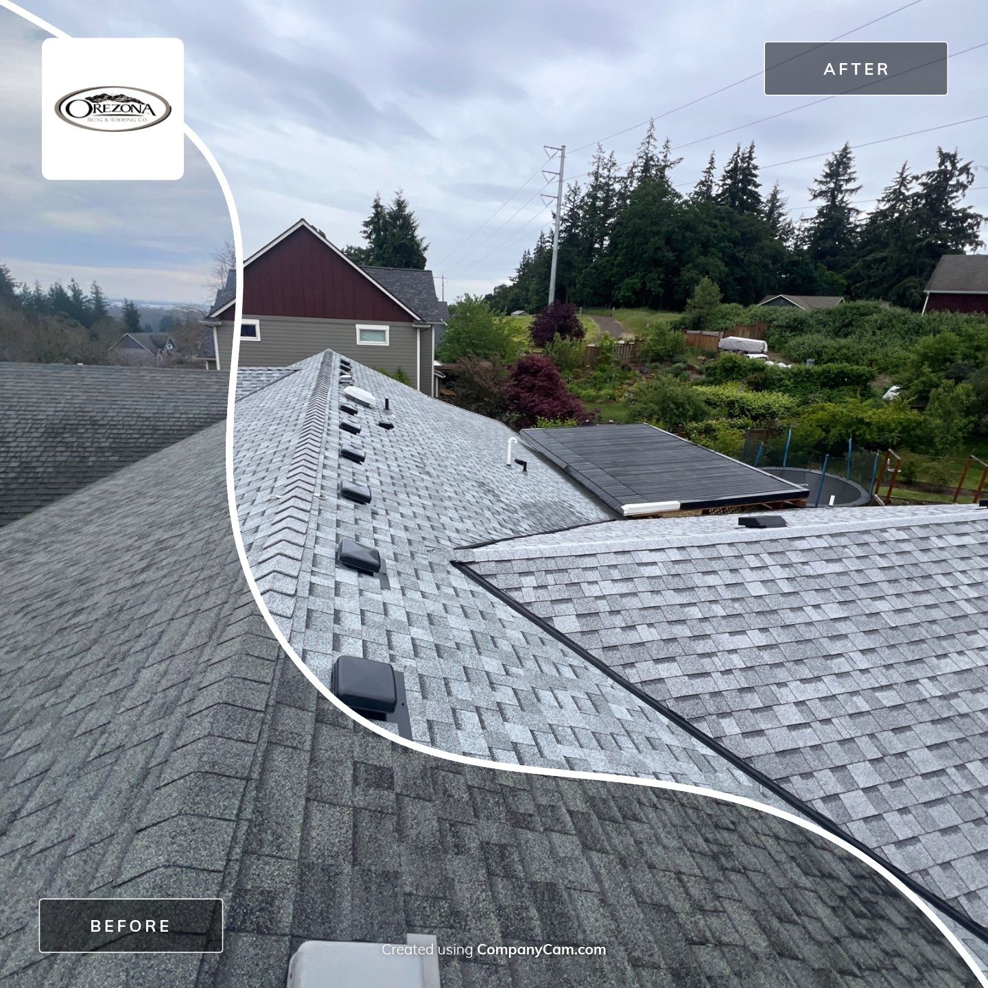 Residential Roofing Installation using IKO Cambridge (Color: Dual Grey) by Orezona Building & Roofing Company, Inc.