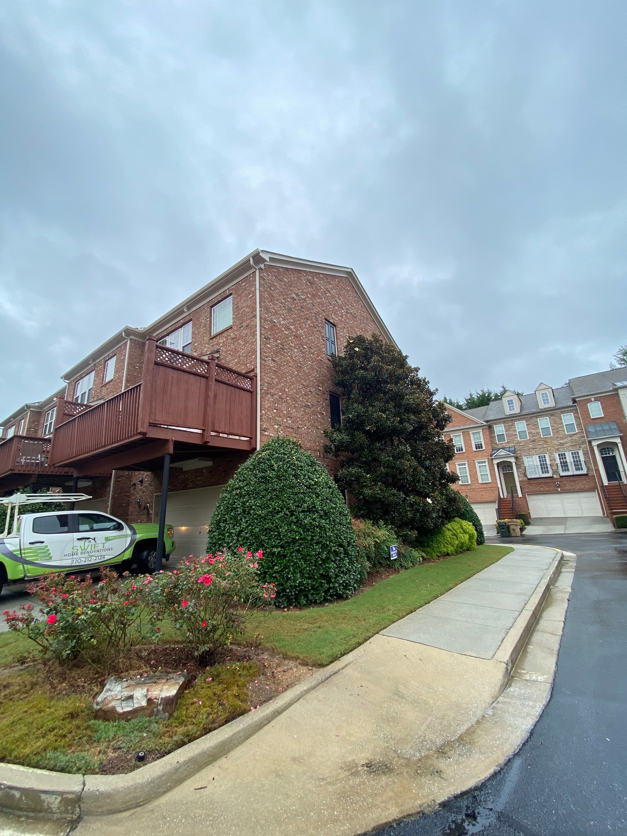 Exterior Trim and Shutter Painting for Atlanta Brick Townhomes by Swift Home Renovations