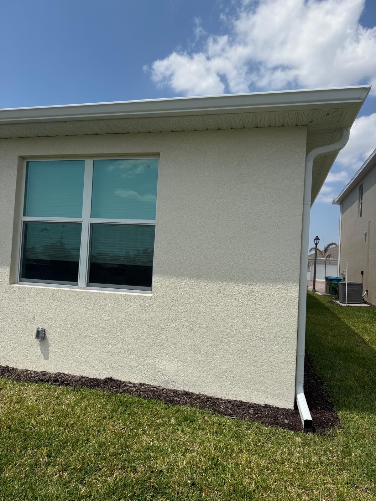 Aluminum Seamless Gutters using 3X4 Elbow Downspout in Cape Coral FL by Gutter Professors