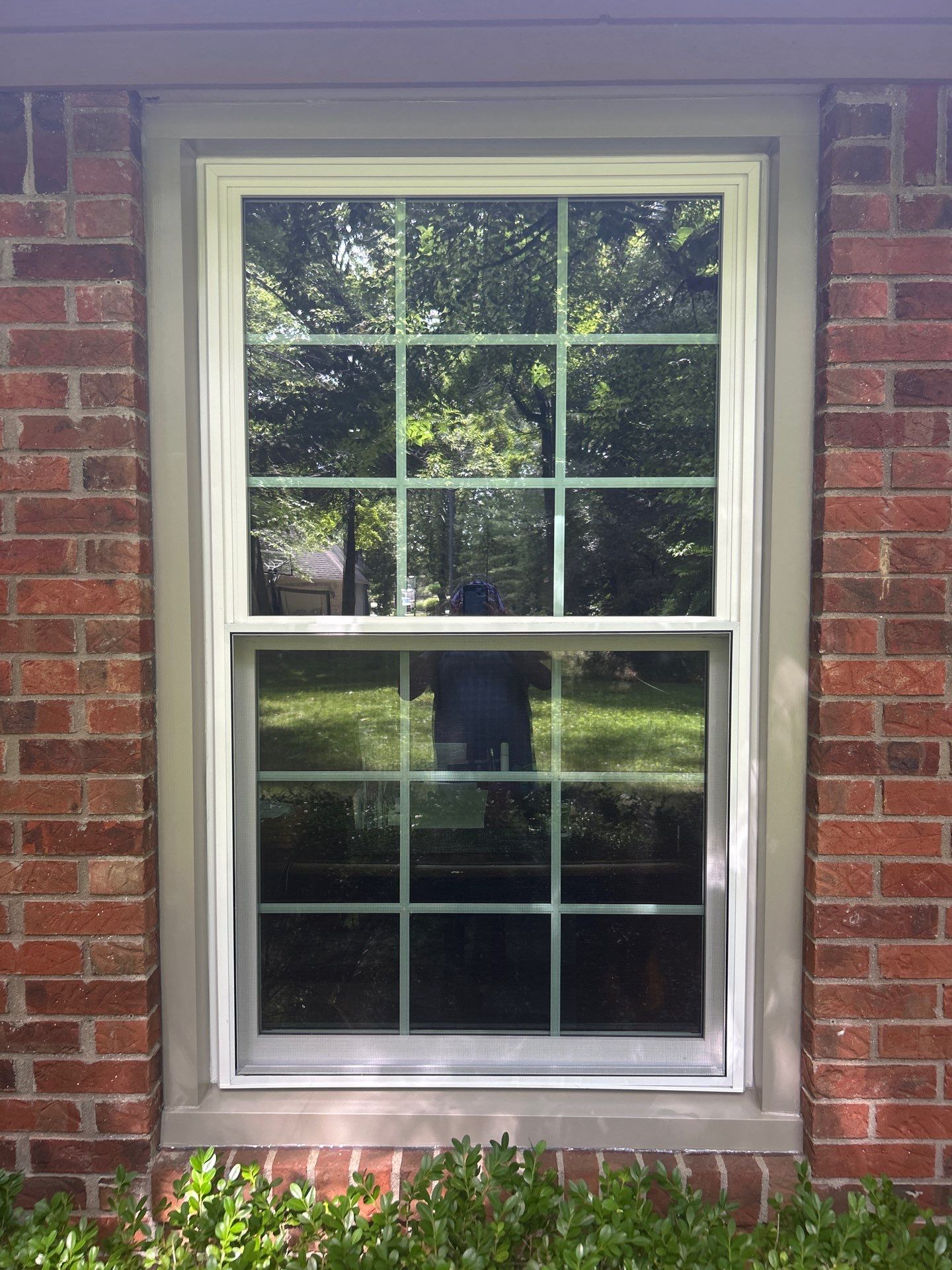 Vinyl Window and Swinging Patio Door Installation in Whiteland, Indiana by Merrifield Exteriors, LLC