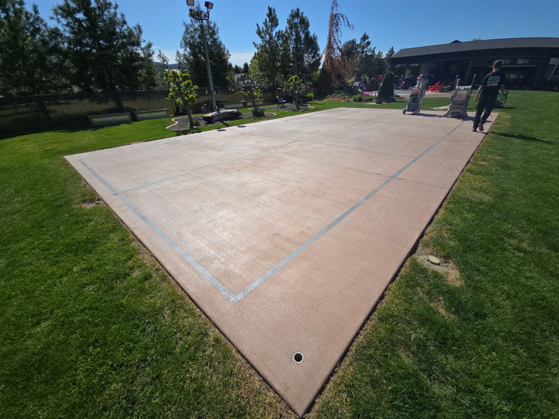 Sports Court Transformation using Ocean Hybrid by Croc Coatings, LLC