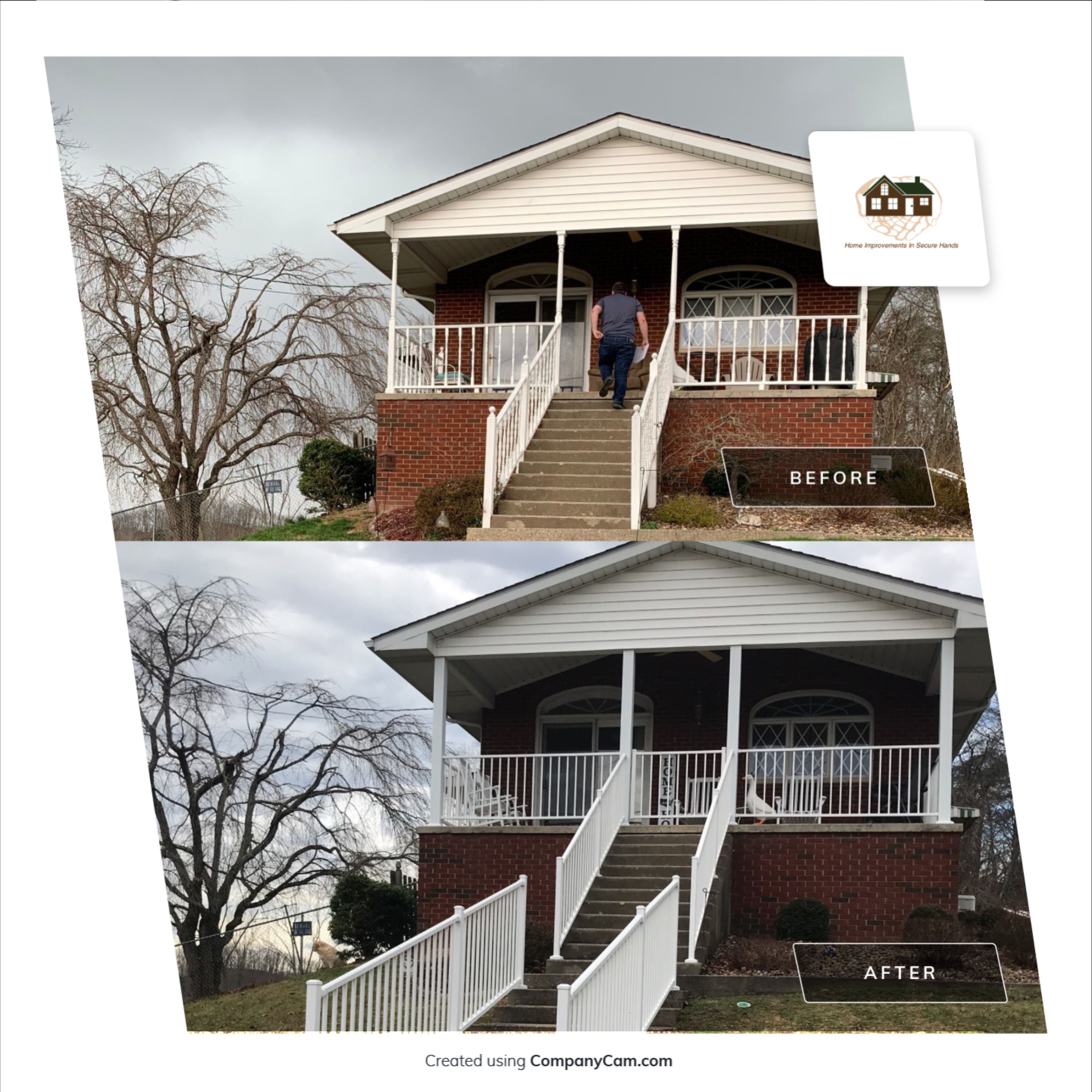 Porch Update using Westbury Aluminum Railing by Secure Construction Company Inc