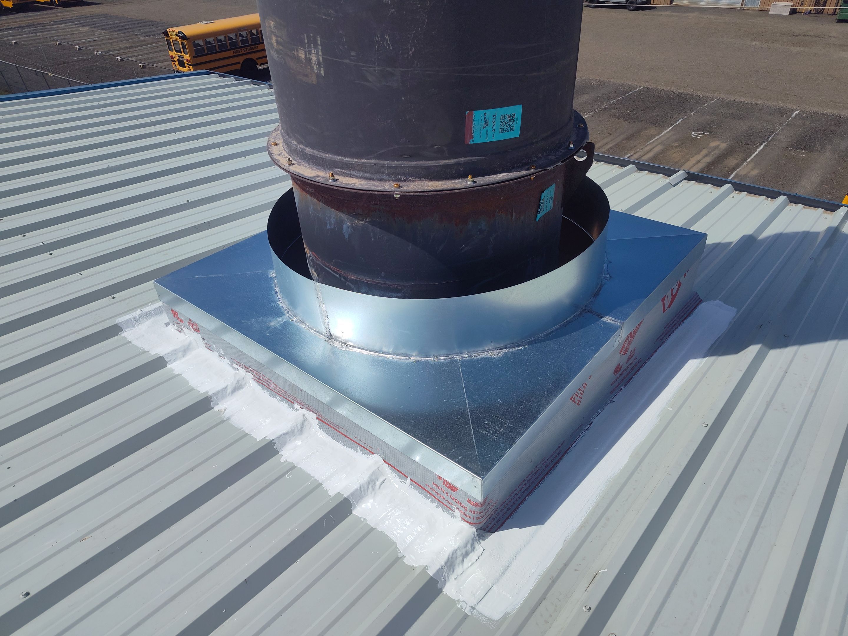 Installing New Curbs on a Metal Roof for new equipment by BEST Roofing & Waterproofing