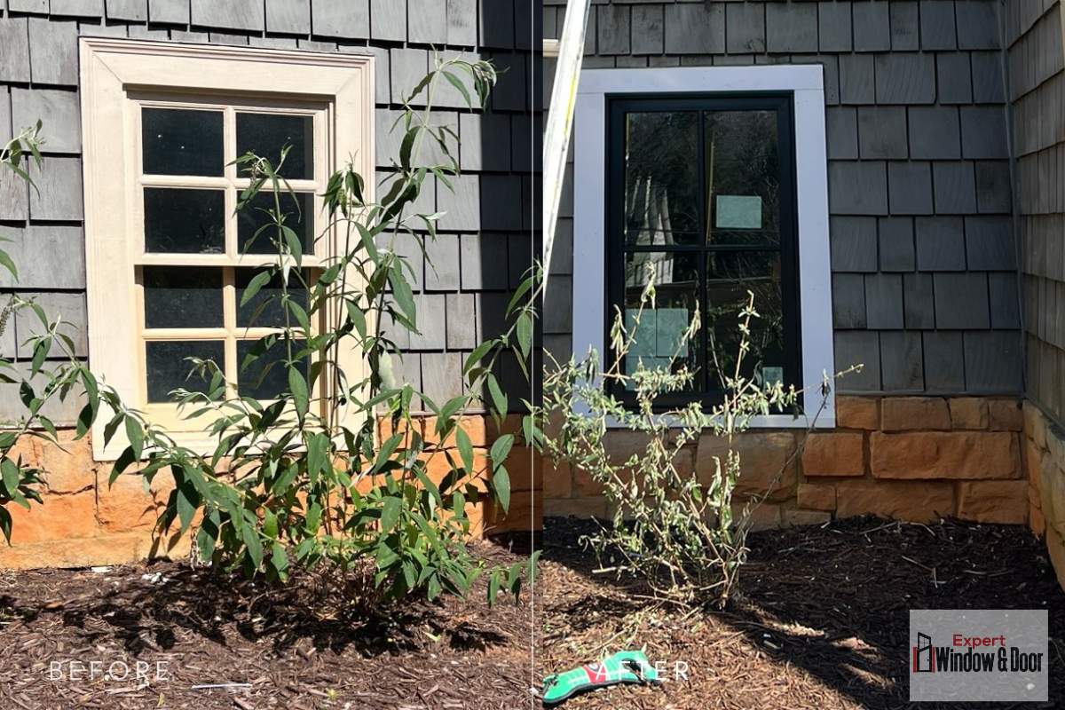 Atlanta Residential Window Replacement with Black Frames by Expert window & Door