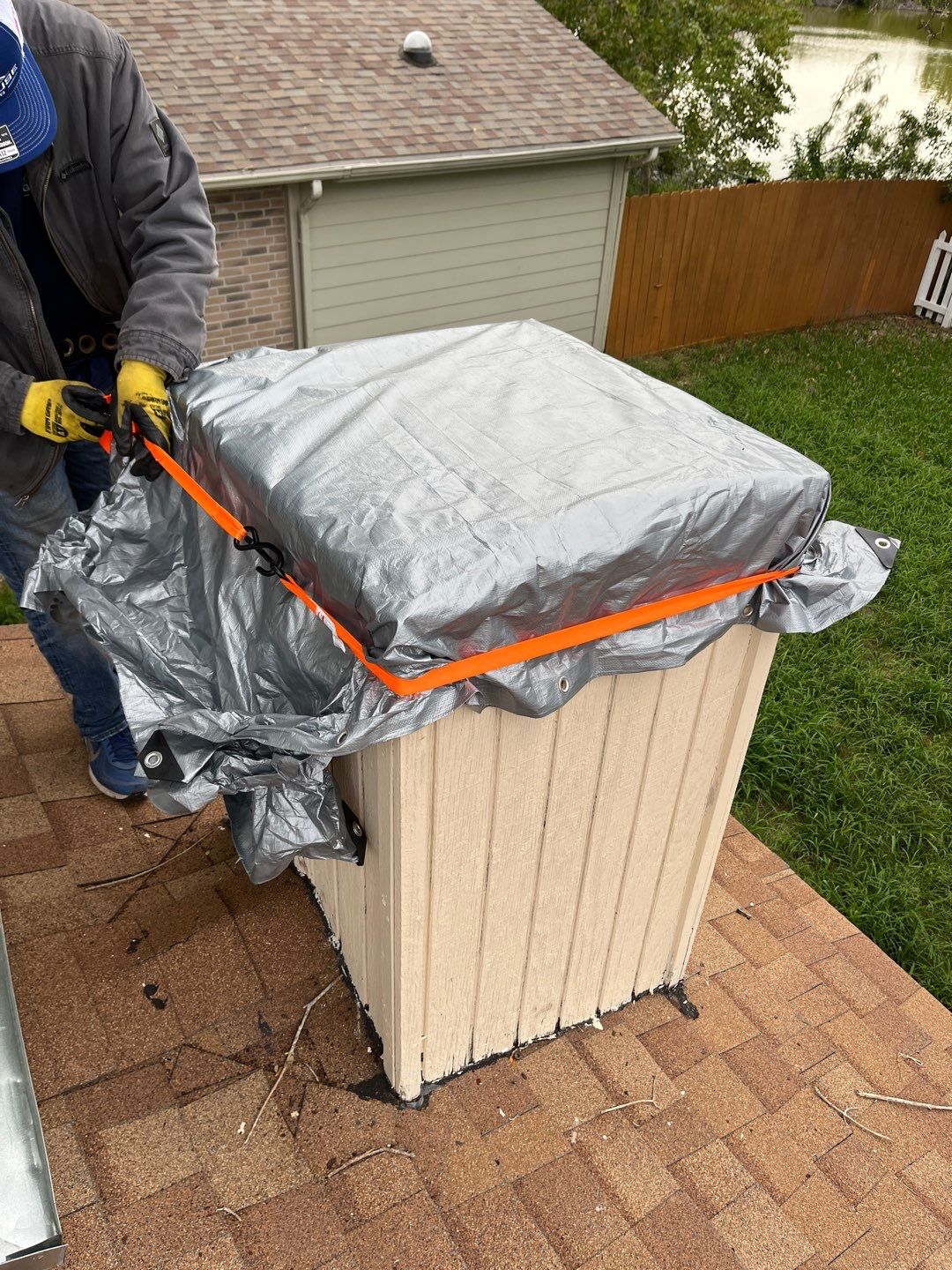 Chimney Cap Replacement using Custom Fabricated Steel by Lighthouse Roofing