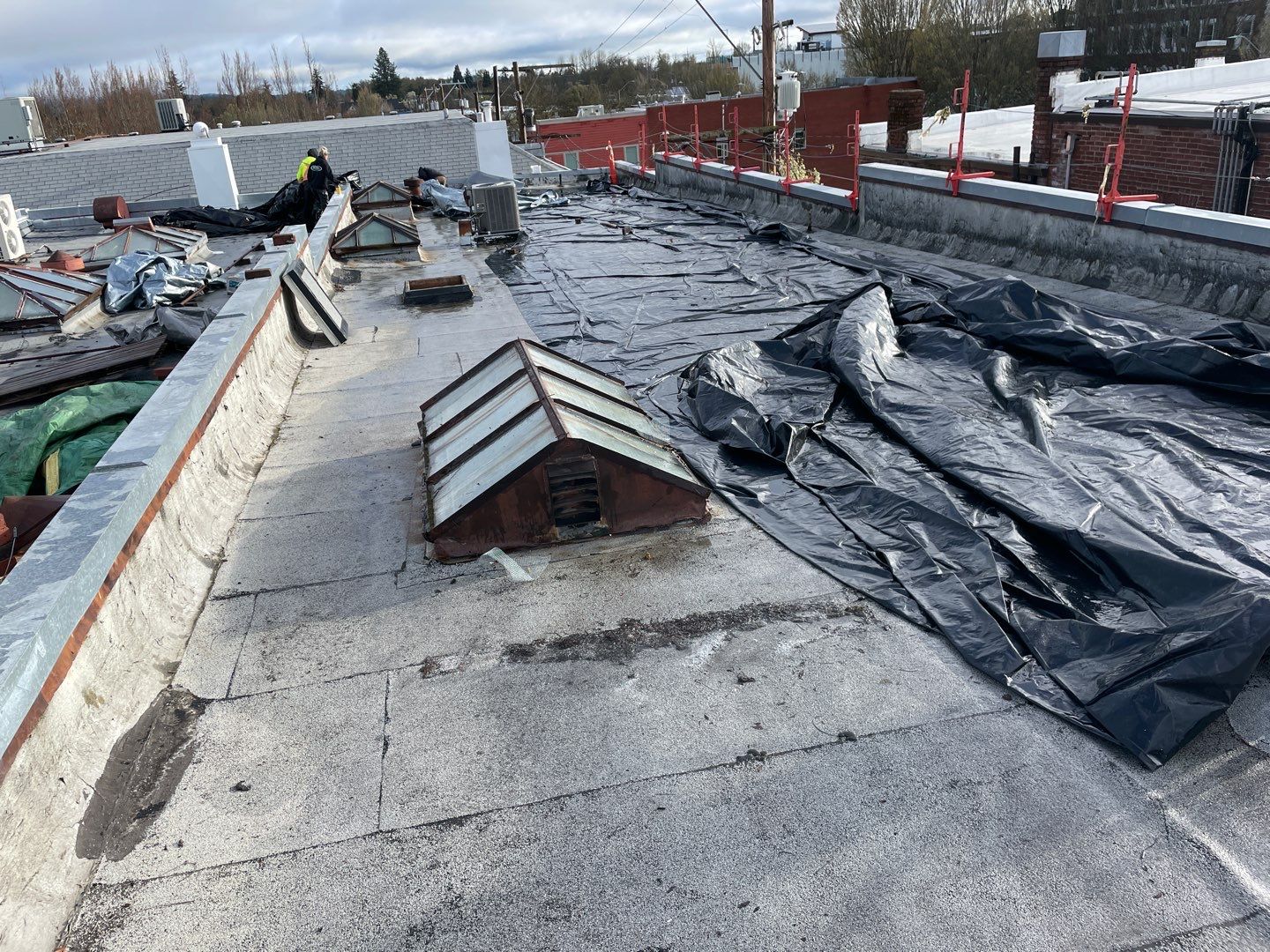 Commercial Flat Roof Installation using GAF 60Mil TPO  by Orezona Building & Roofing Company, Inc.