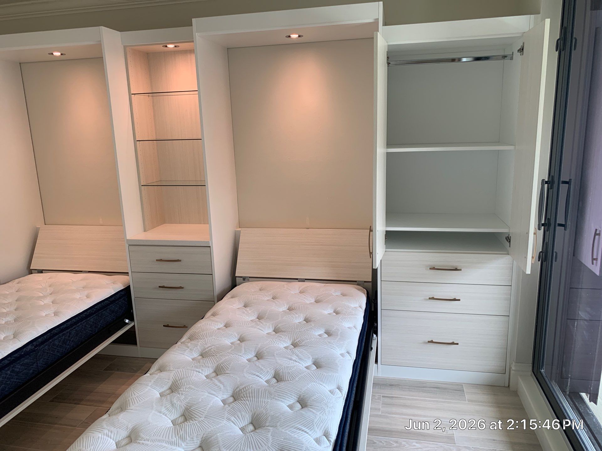 Beautiful Twin Murphy Beds with Plenty of Storage by More Space Place
