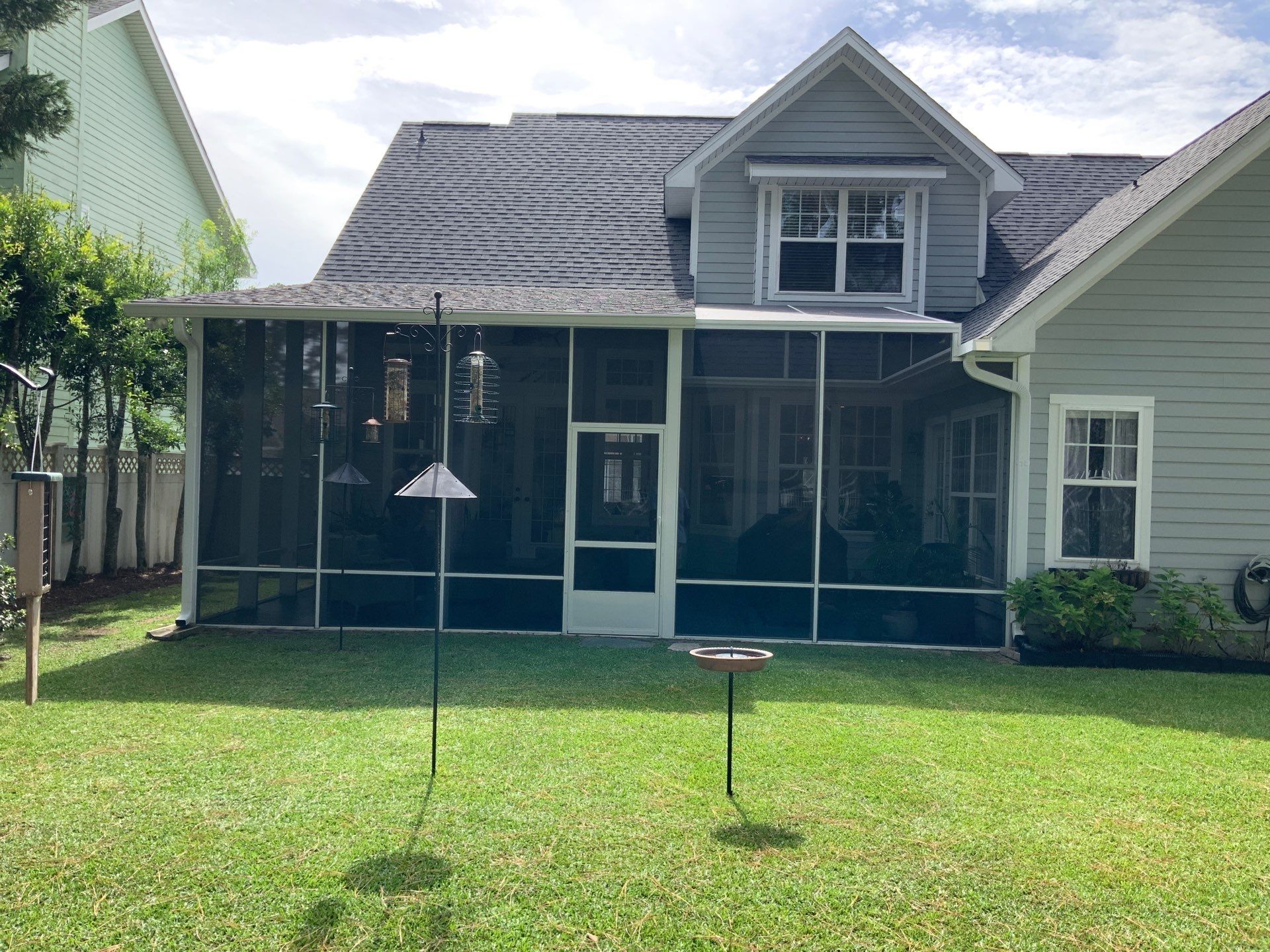 Unique Screen Room with Partial Screen Roof by Titan Sunrooms