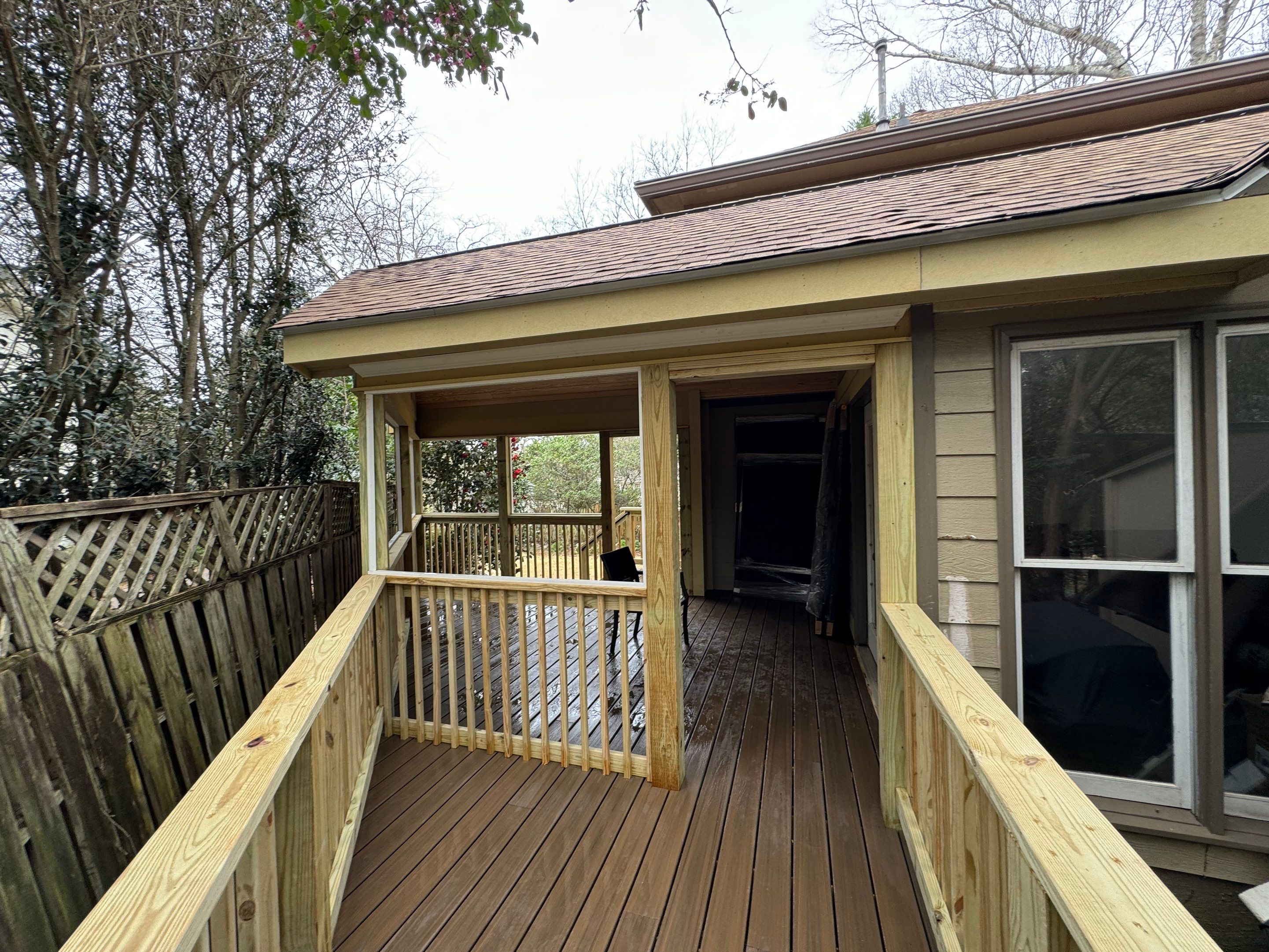 Custom Screened Porch Addition with Vaulted Wood Ceiling in Decatur by Swift Home Renovations