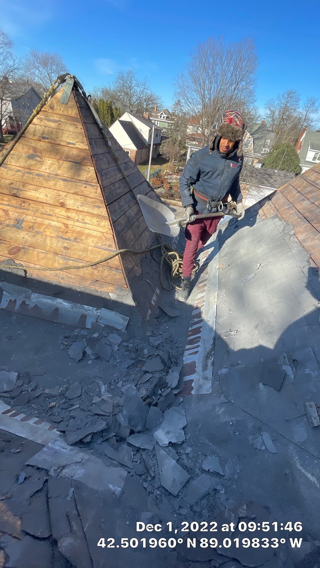 Slate Roof Removal using Atlas Storm Master Slate by Total Exteriors