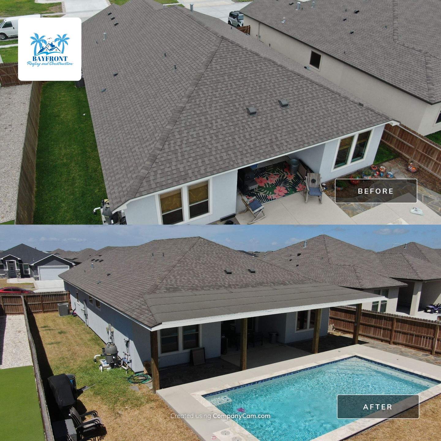 Patio Pool Cover by Bayfront Roofing and Construction