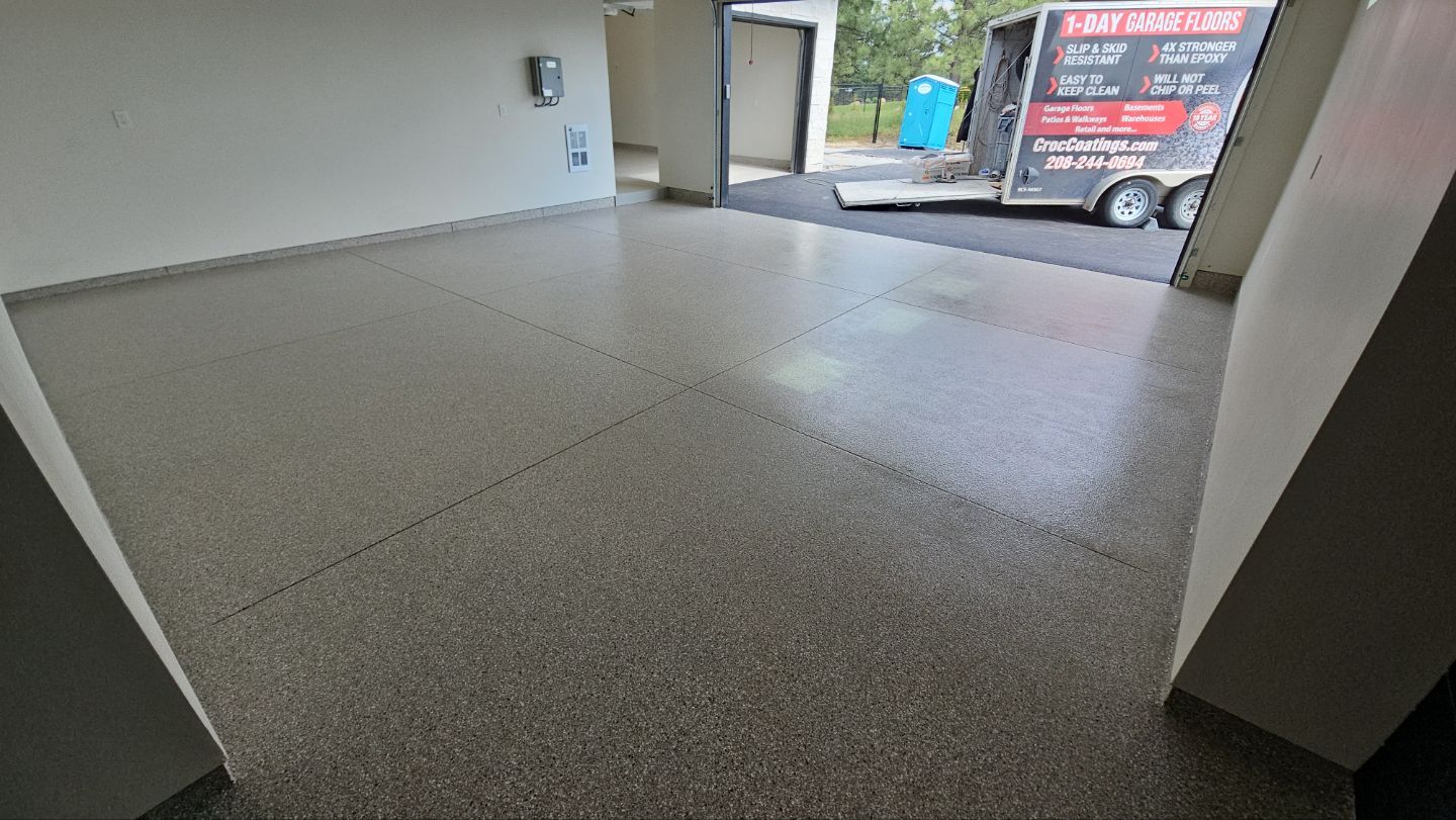 Garage Transformation using Claystone Hybrid by Croc Coatings, LLC