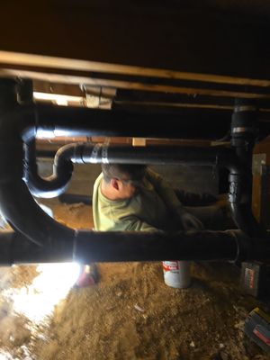 Installation of New Tall Black Piping (Wall to Ceiling) & Underground Piping
