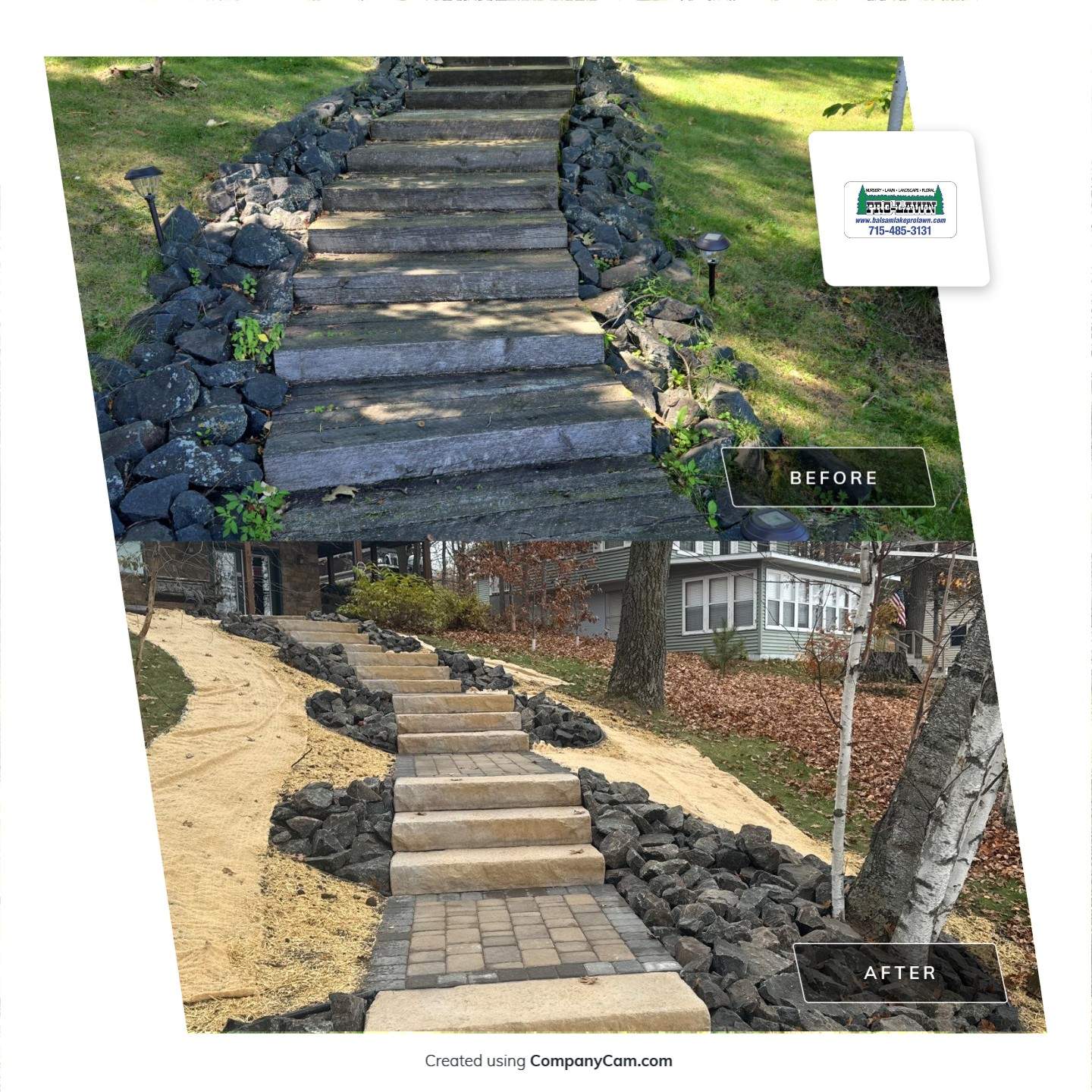 Paver Patio and Steps by Balsam Lake Pro Lawn