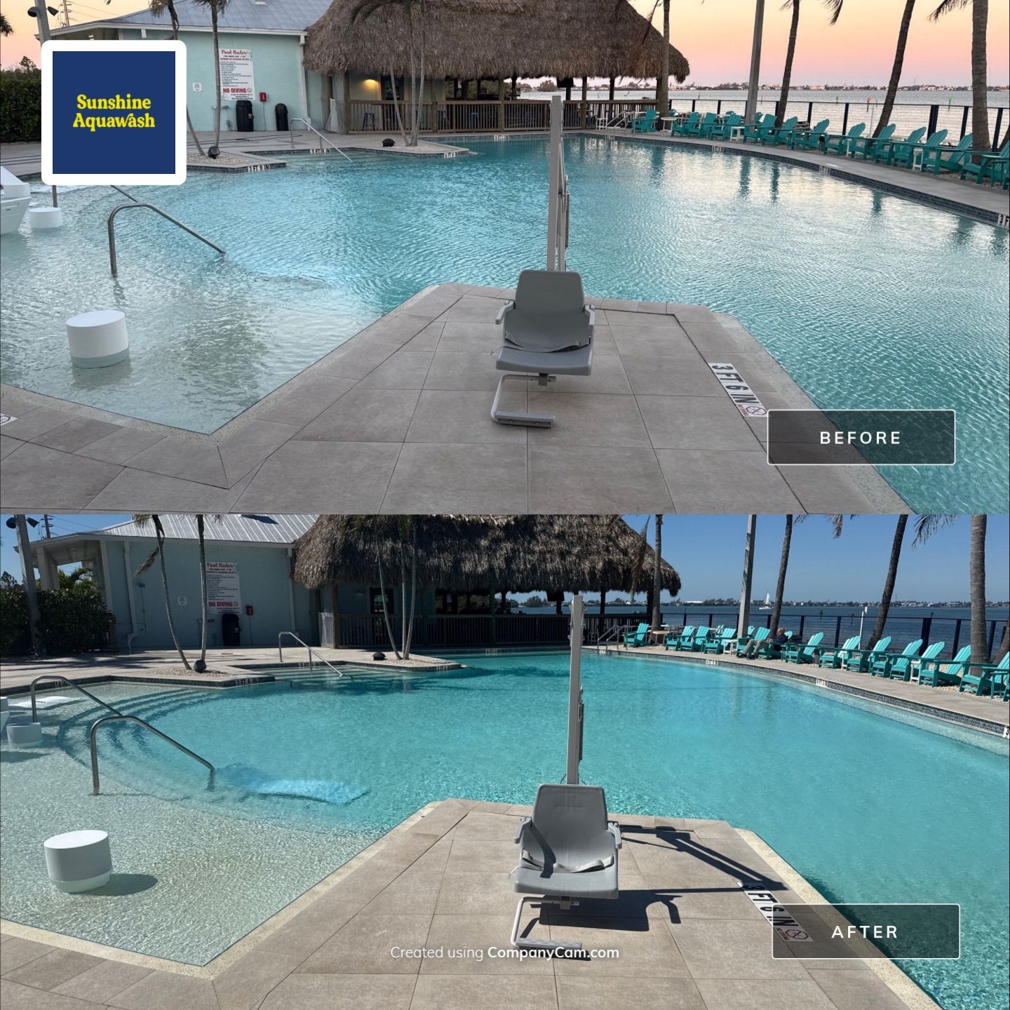 Hotel Pool Deck Cleaning at Compass Hotel Near Anna Maria, FL by Sunshine AquaWash